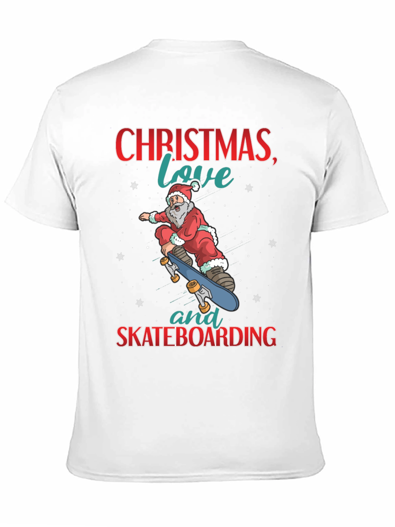 Christmas Santa Skateboarding T-Shirt