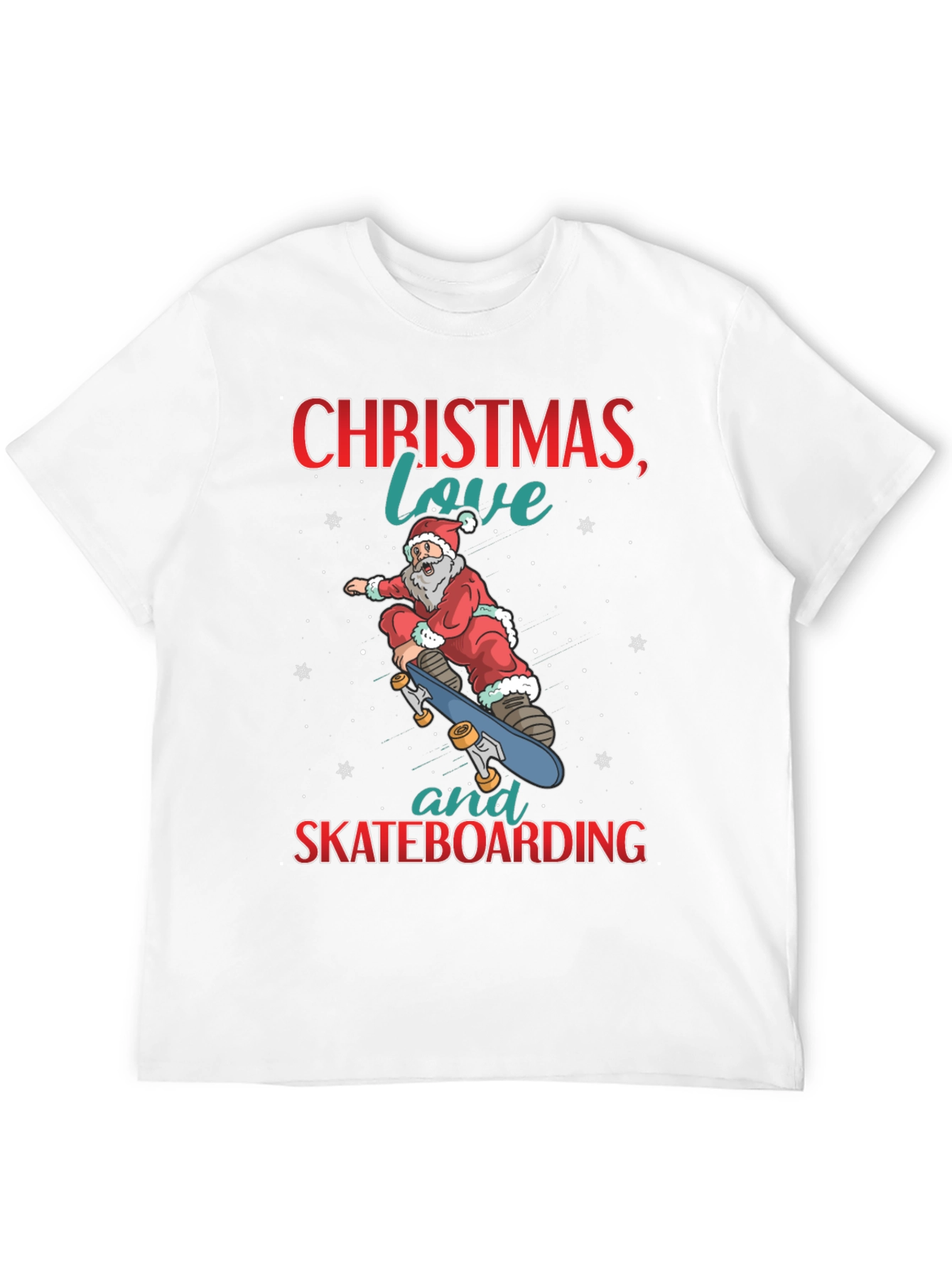 Christmas Santa Skateboarding T-Shirt