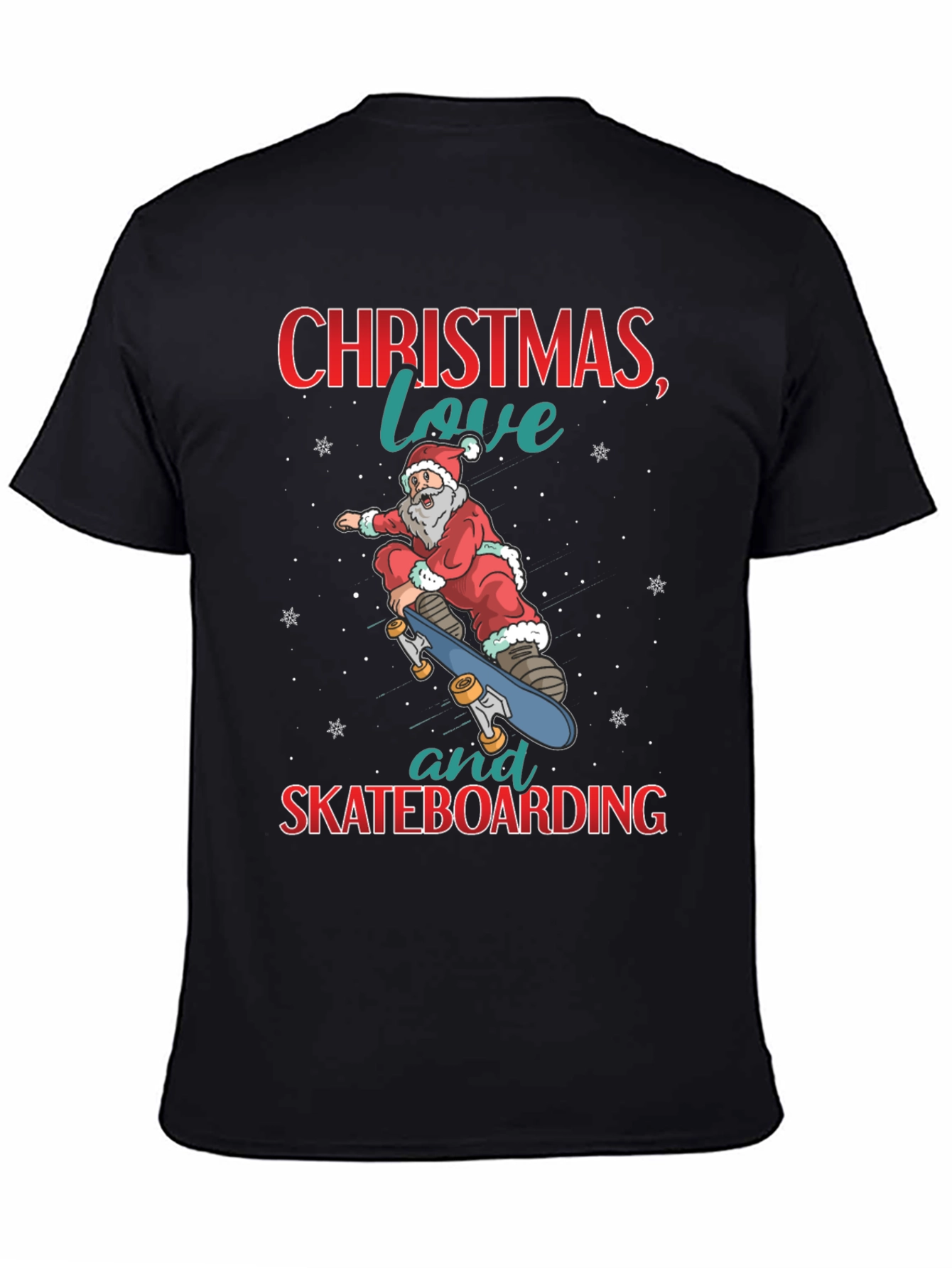 Christmas Santa Skateboarding T-Shirt