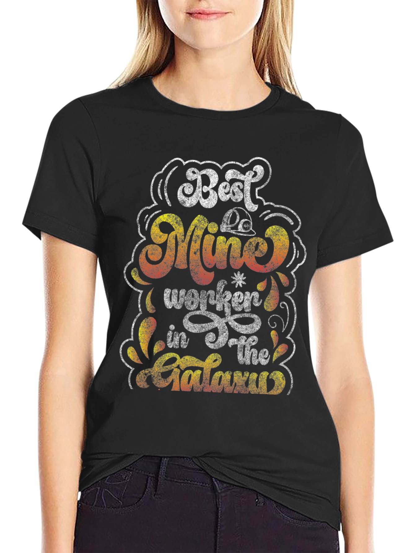 Best Mine Worker in the Galaxy Black T-Shirt