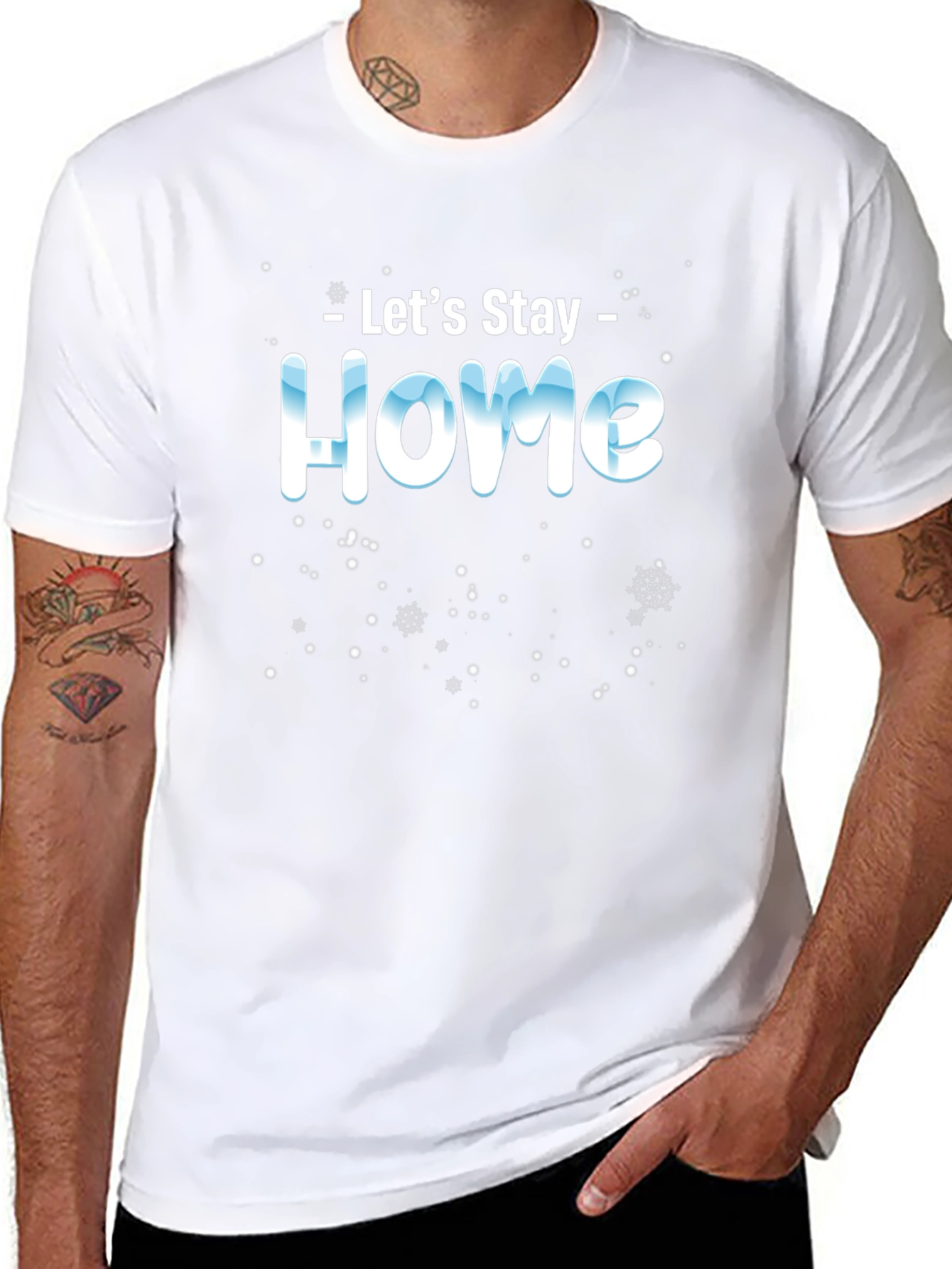 Lets Stay Home Black Tee
