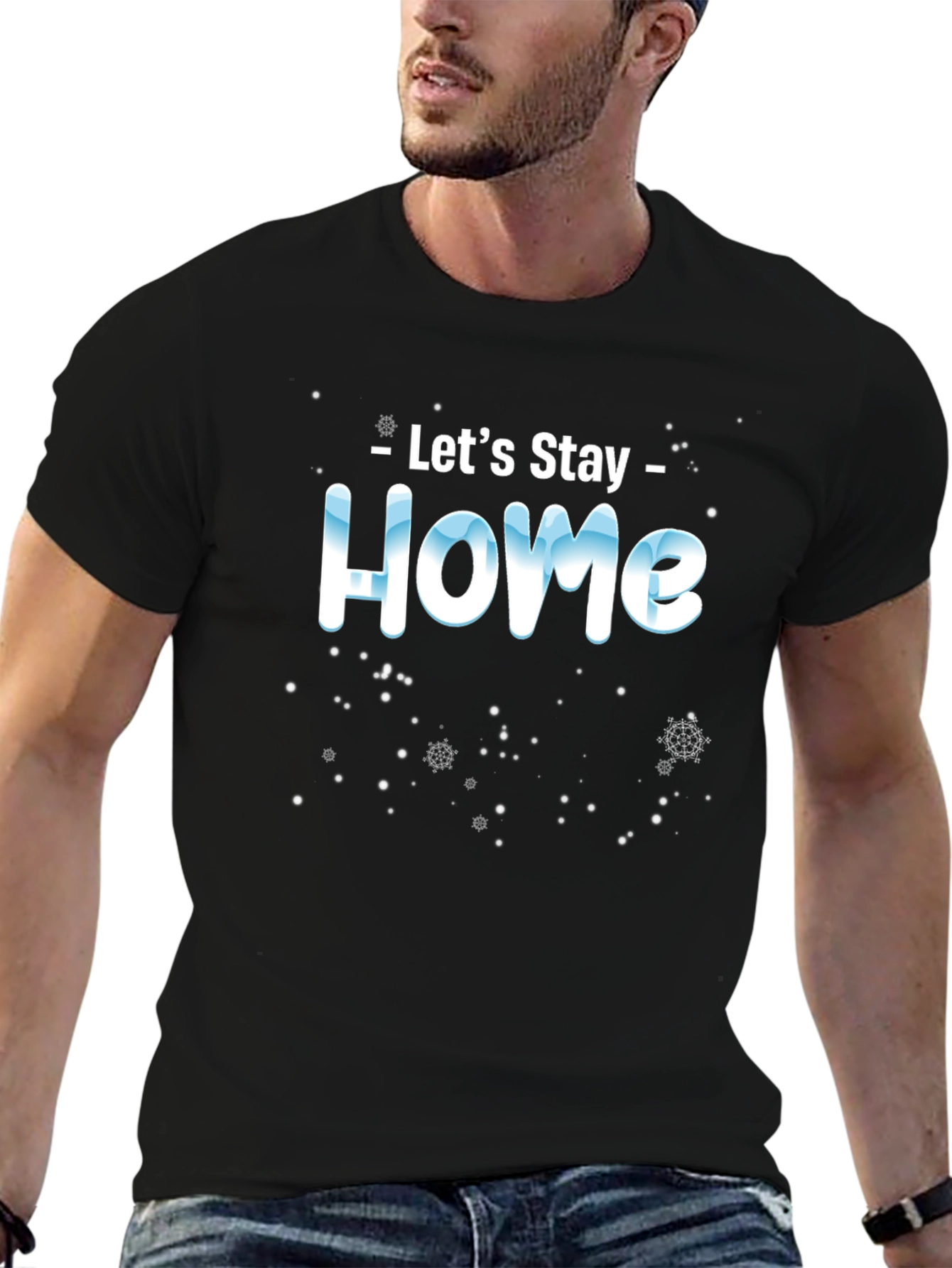 Lets Stay Home Black Tee