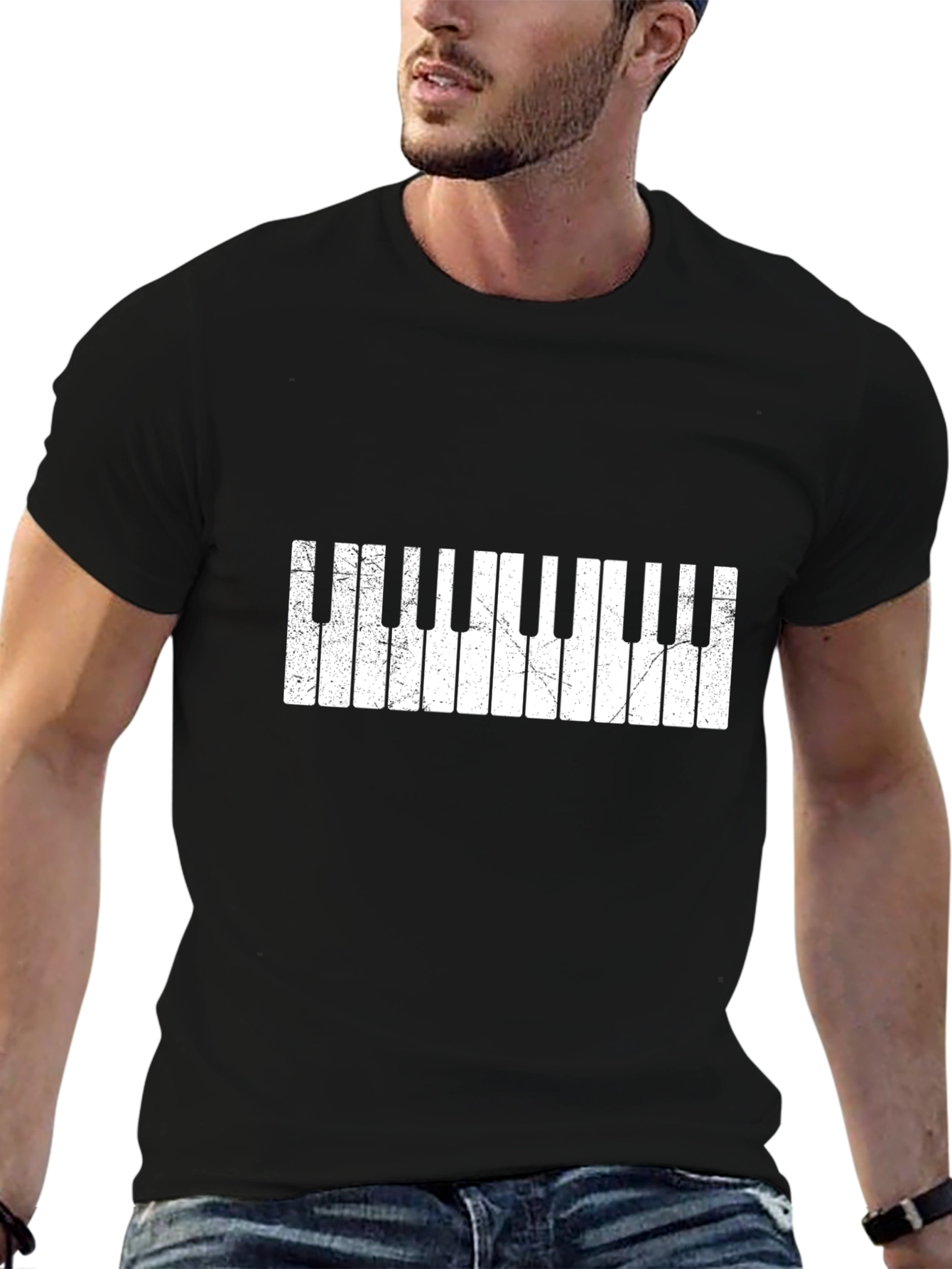 Piano Keys Graphic Tee - Musicians Black T-Shirt