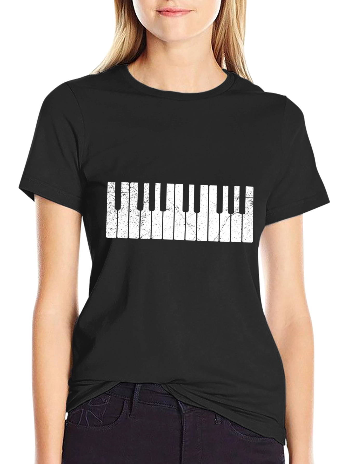 Piano Keys Graphic Tee - Musicians Black T-Shirt