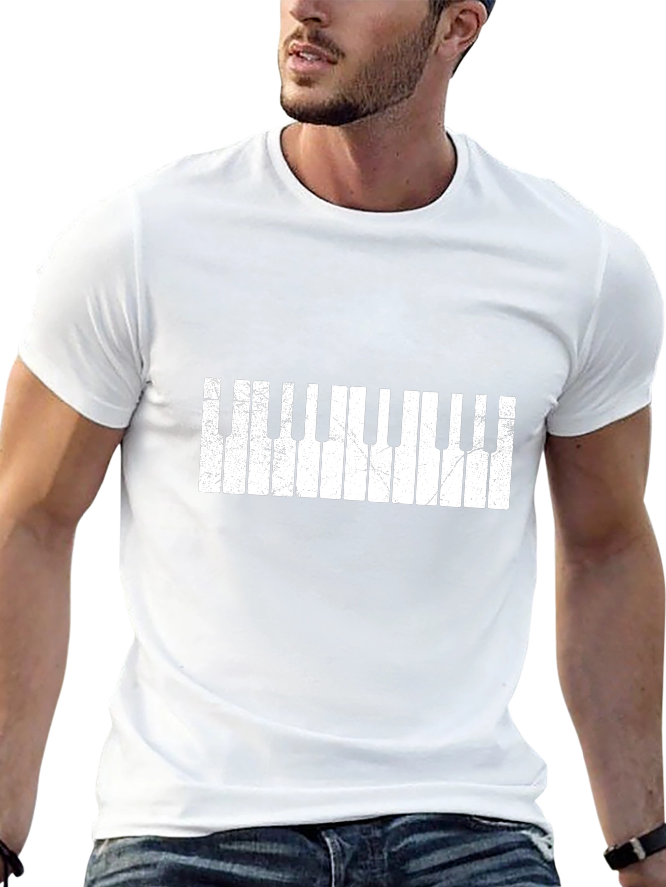 Piano Keys Graphic Tee - Musicians Black T-Shirt