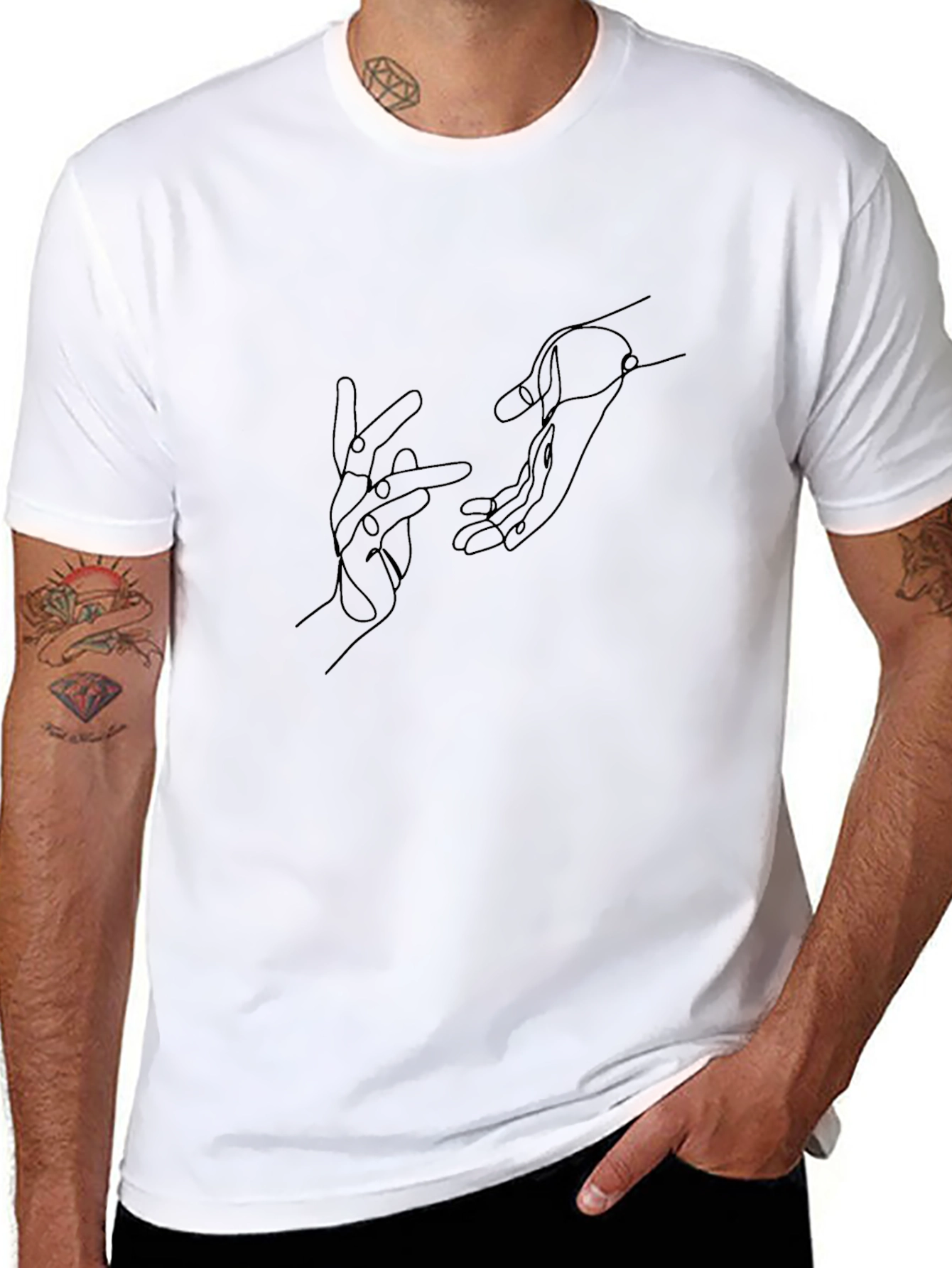 Minimalist Hands Black T-Shirt