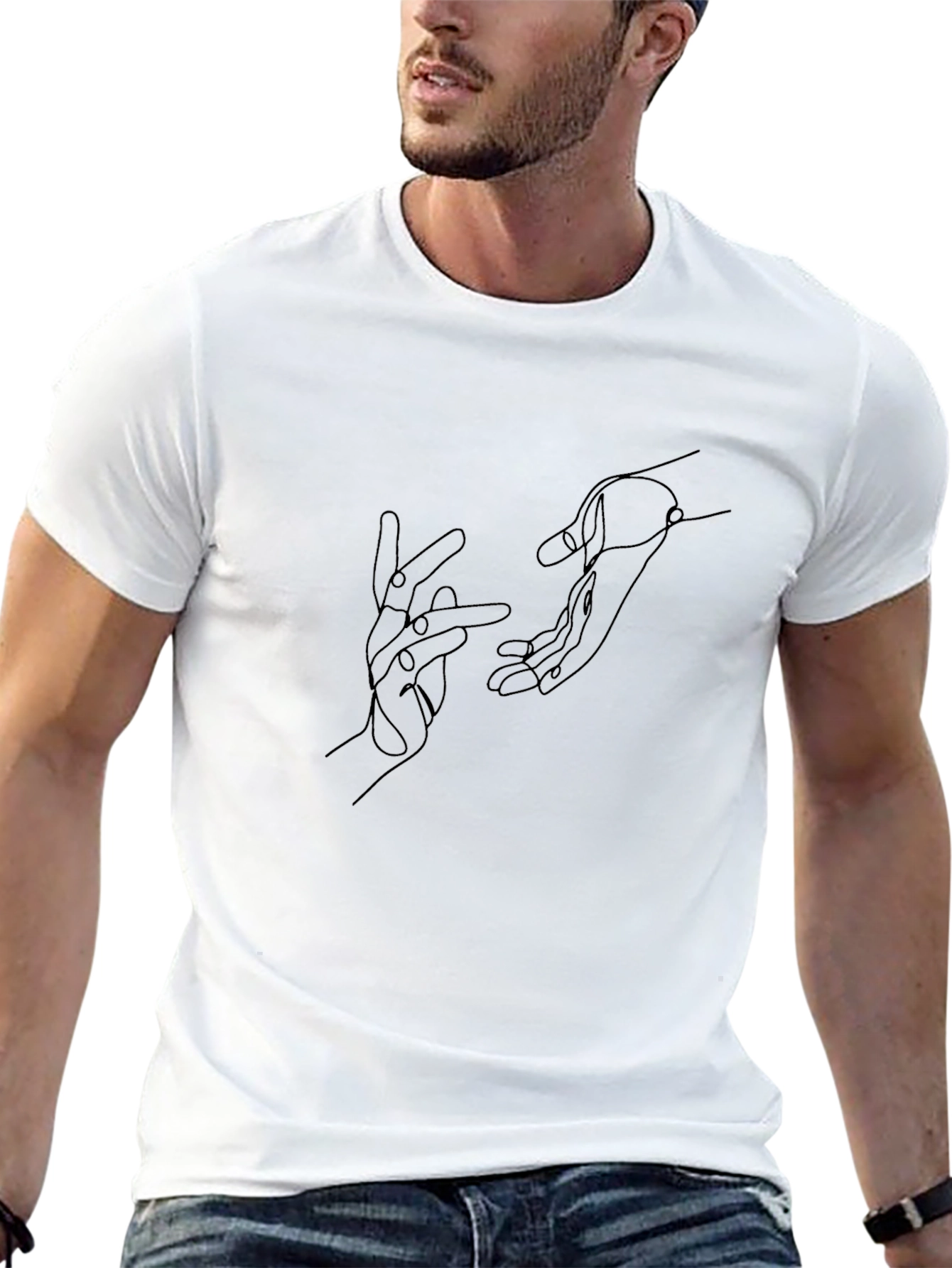 Minimalist Hands Black T-Shirt
