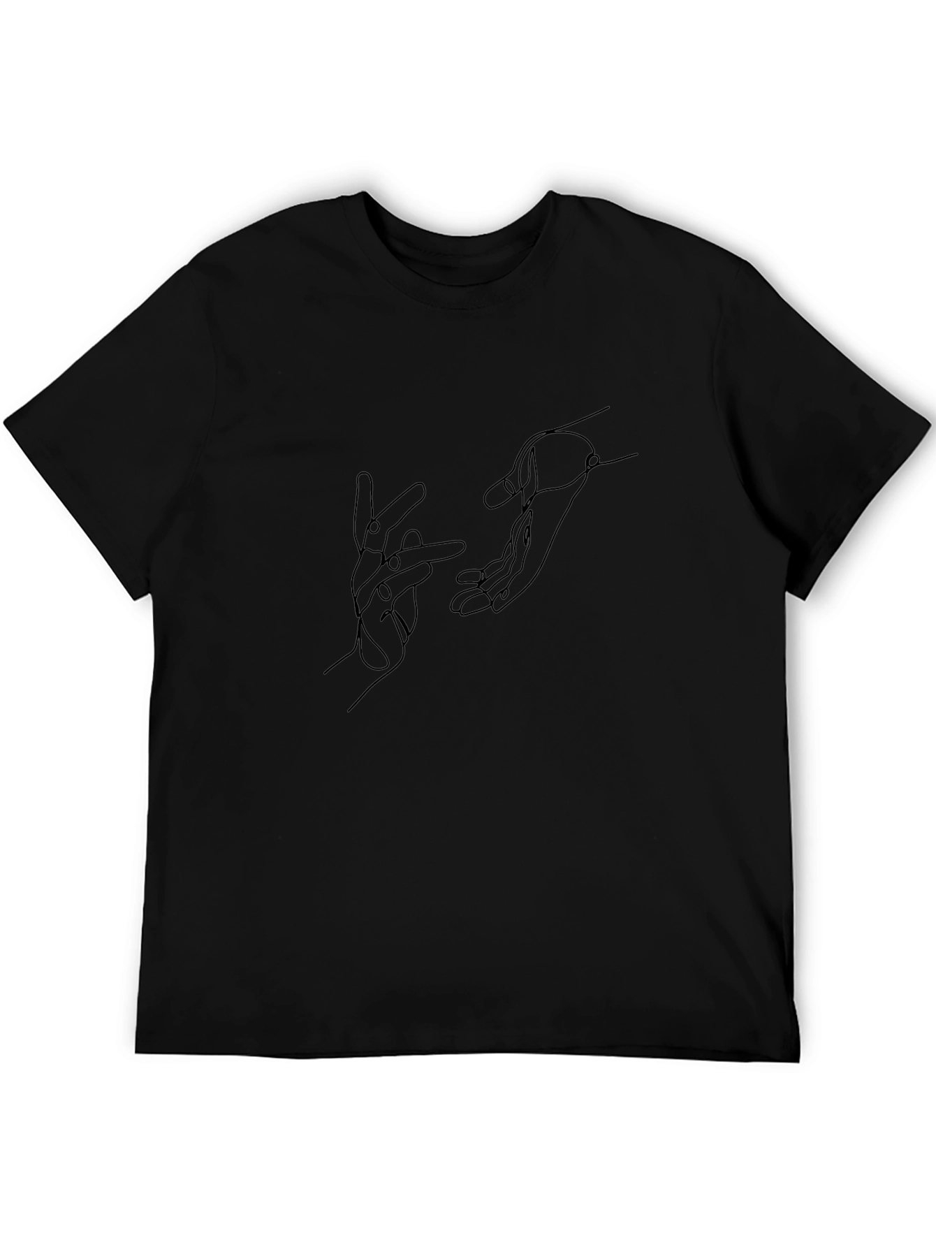 Minimalist Hands Black T-Shirt