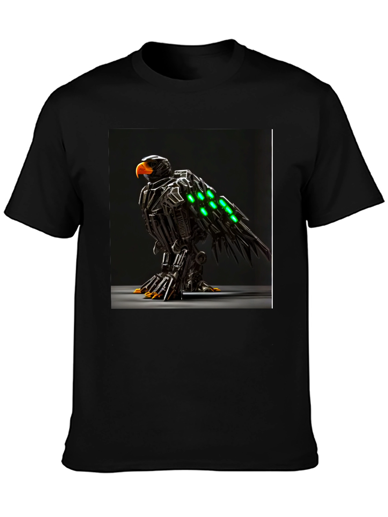Robotic Eagle Graphic Tee - Bold Black