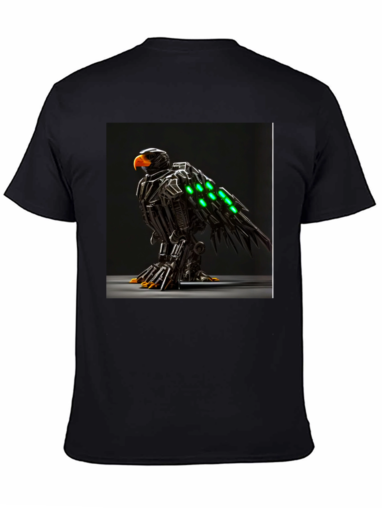 Robotic Eagle Graphic Tee - Bold Black