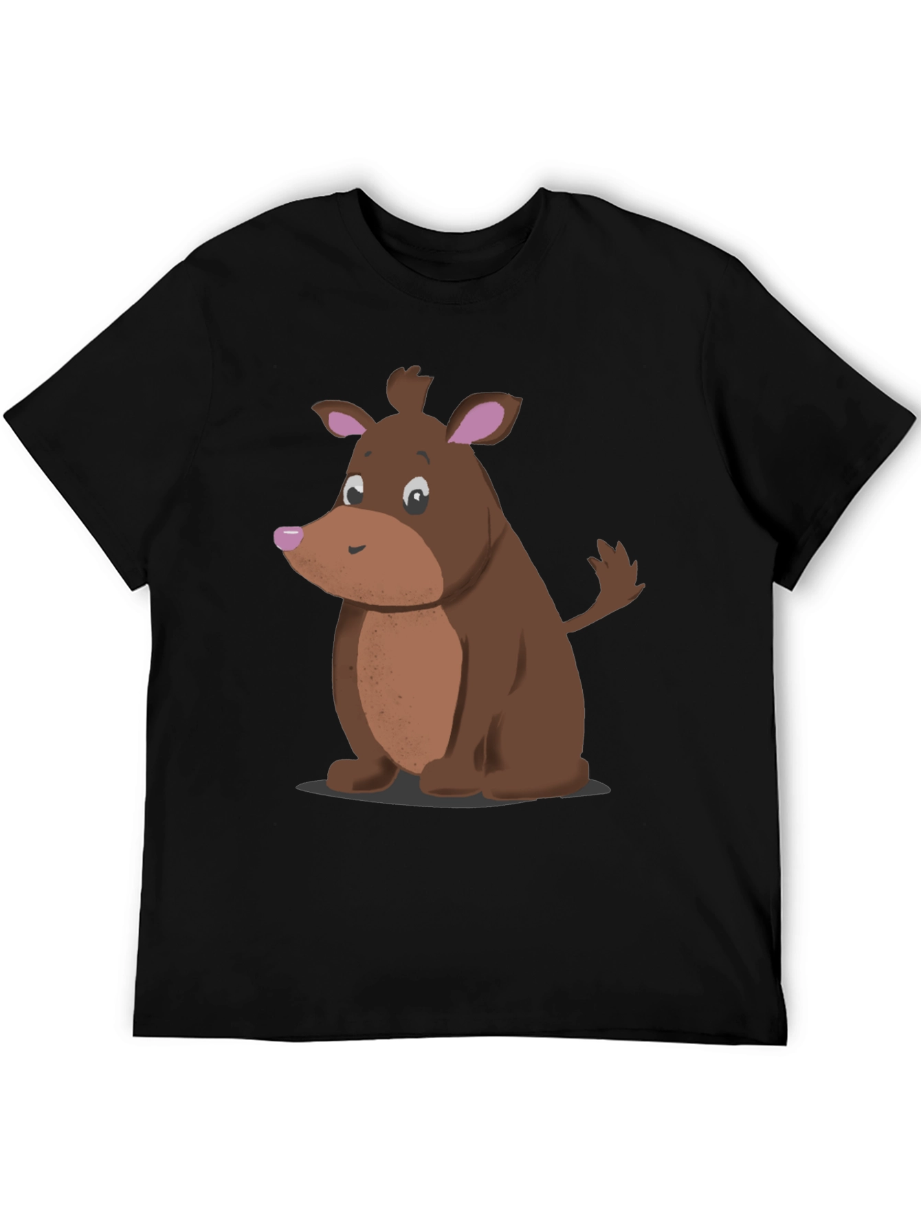 Cartoon Dog Black T-Shirt