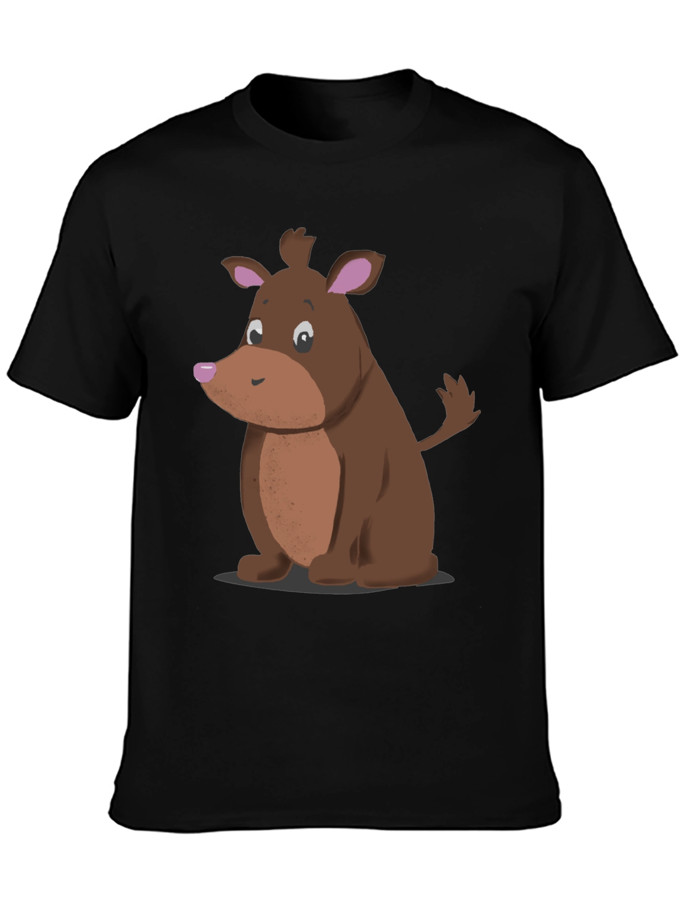 Cartoon Dog Black T-Shirt
