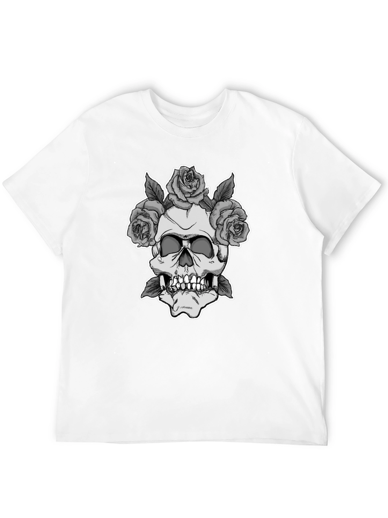 Skull & Roses Graphic Tee - Black
