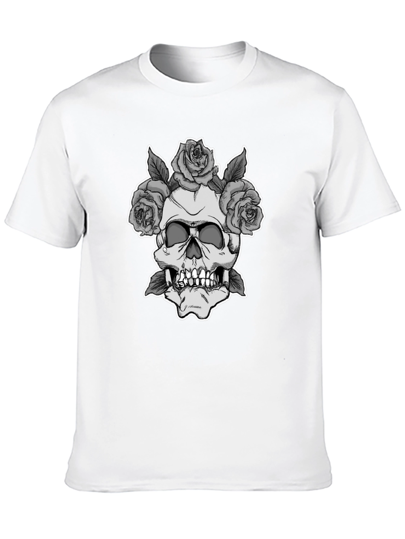 Skull & Roses Graphic Tee - Black