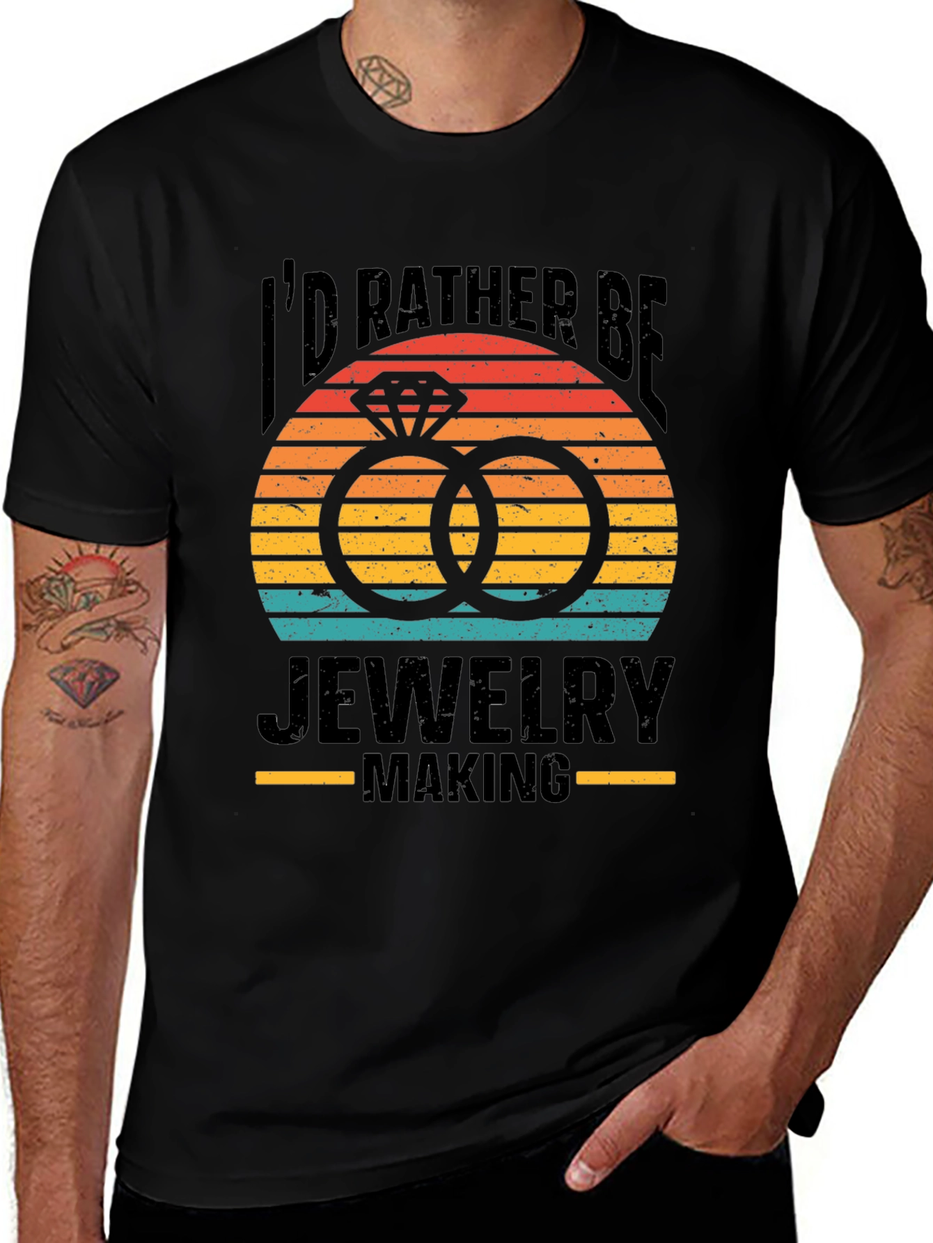 Jewelry Making T-Shirt Retro Sunset Graphic Tee