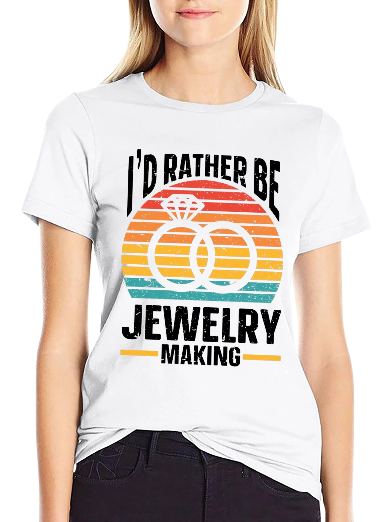 Jewelry Making T-Shirt Retro Sunset Graphic Tee