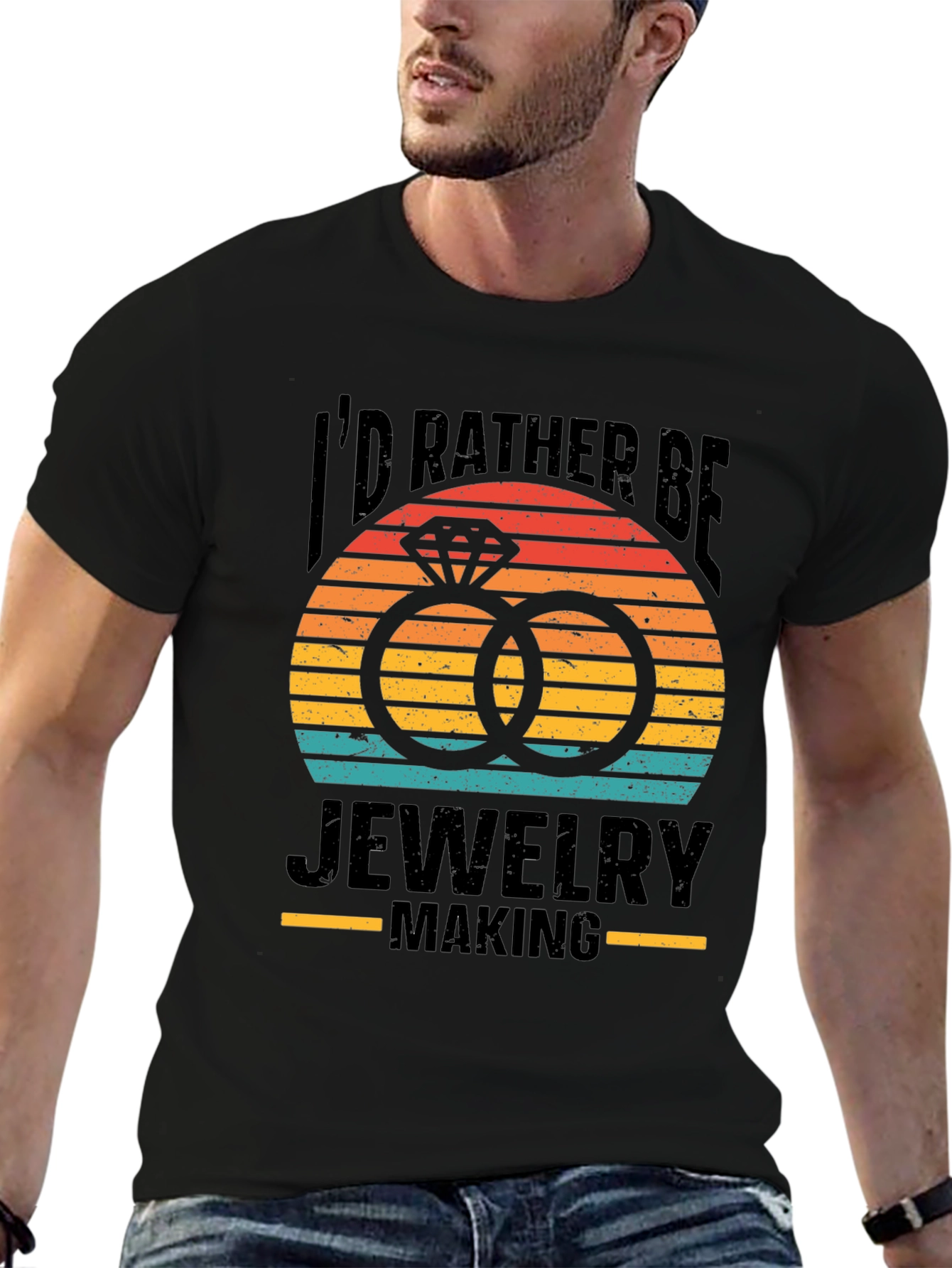 Jewelry Making T-Shirt Retro Sunset Graphic Tee