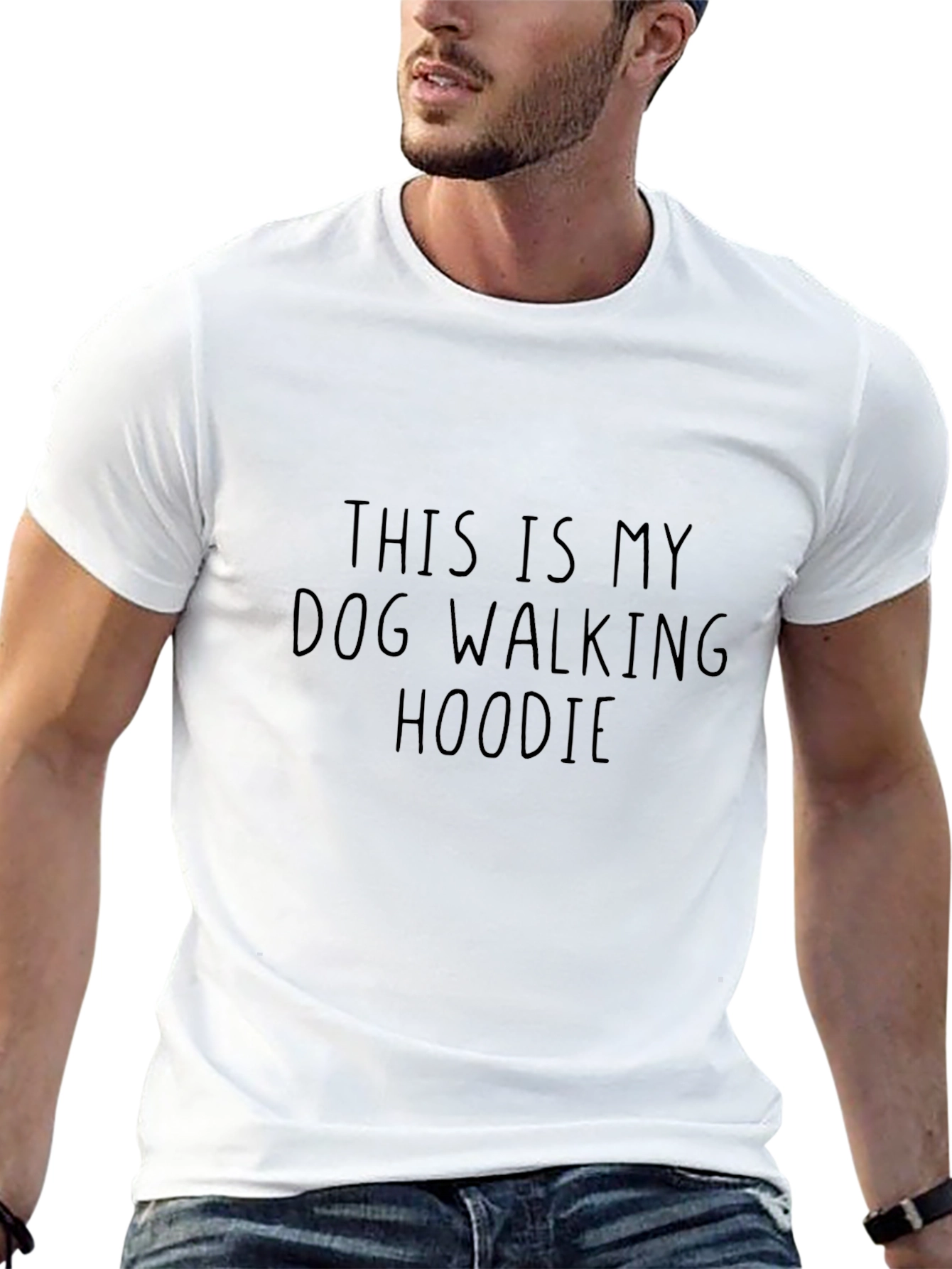 Funny Dog Walking T-Shirt Unisex Black Tee