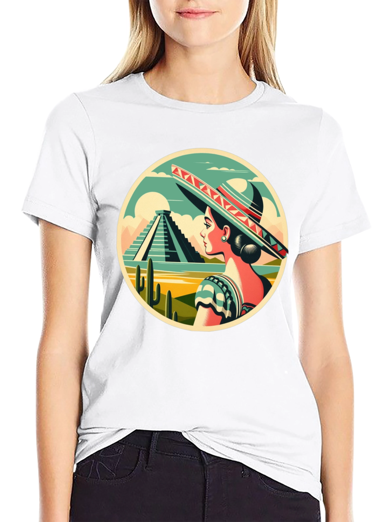 Mexican Culture T-Shirt - Sombrero Lady