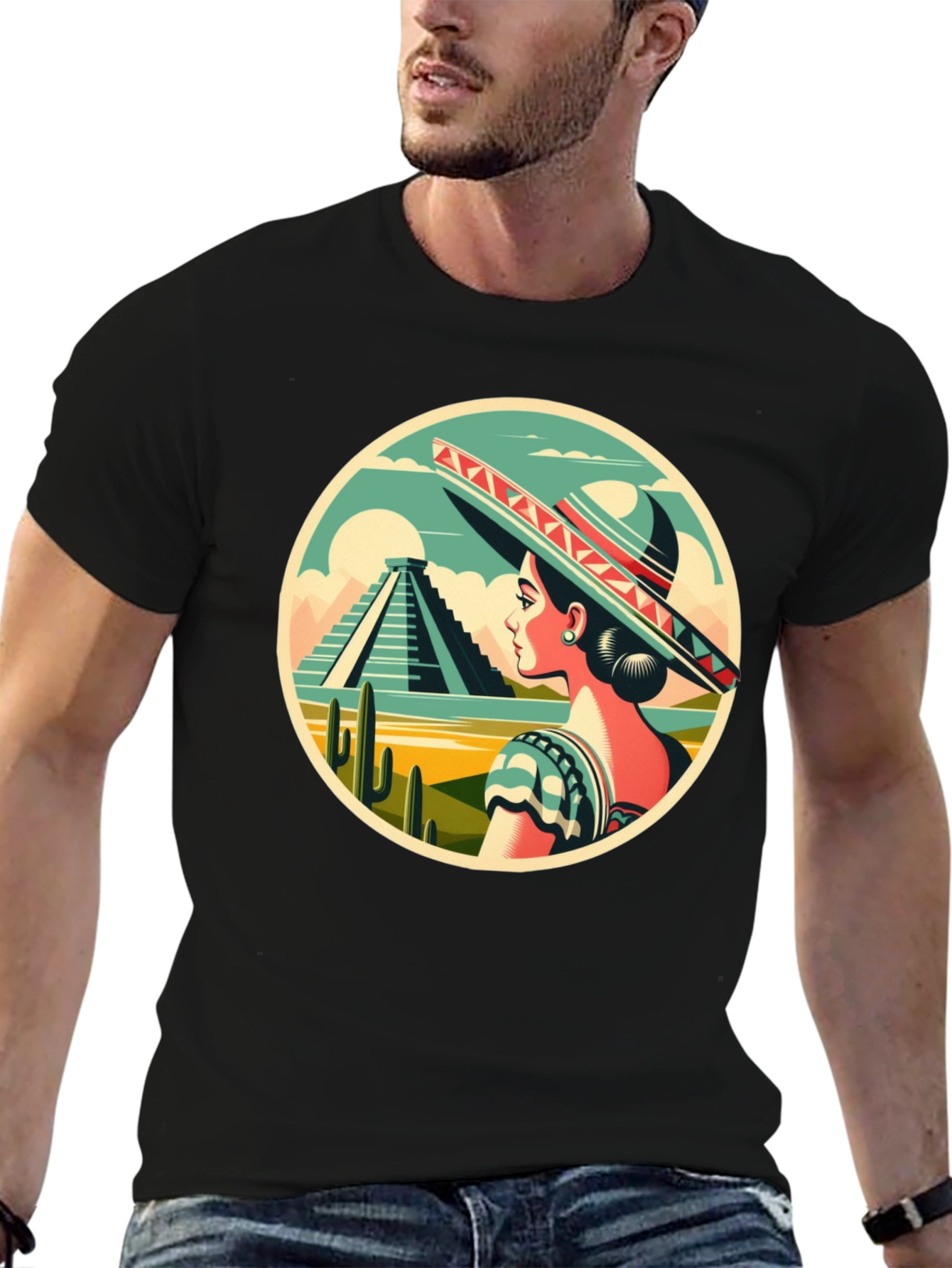 Mexican Culture T-Shirt - Sombrero Lady