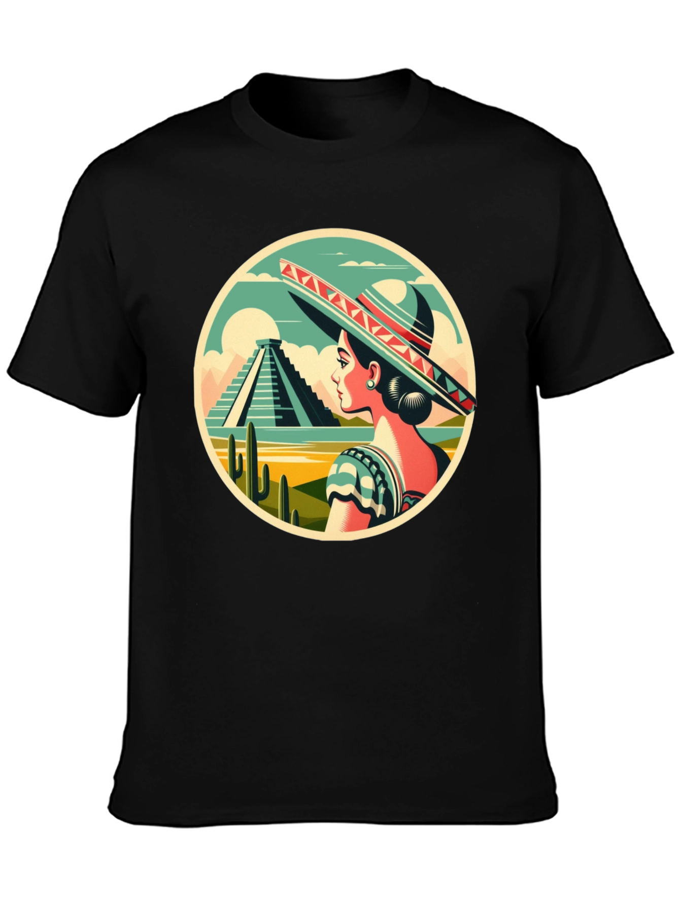 Mexican Culture T-Shirt - Sombrero Lady