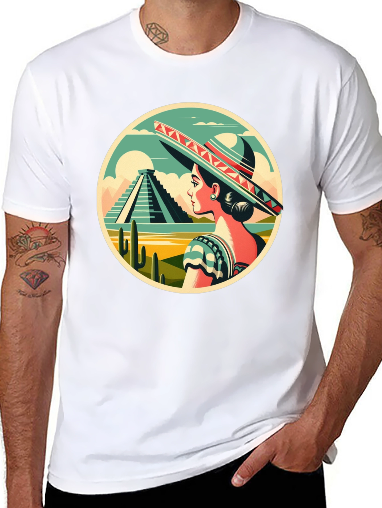 Mexican Culture T-Shirt - Sombrero Lady