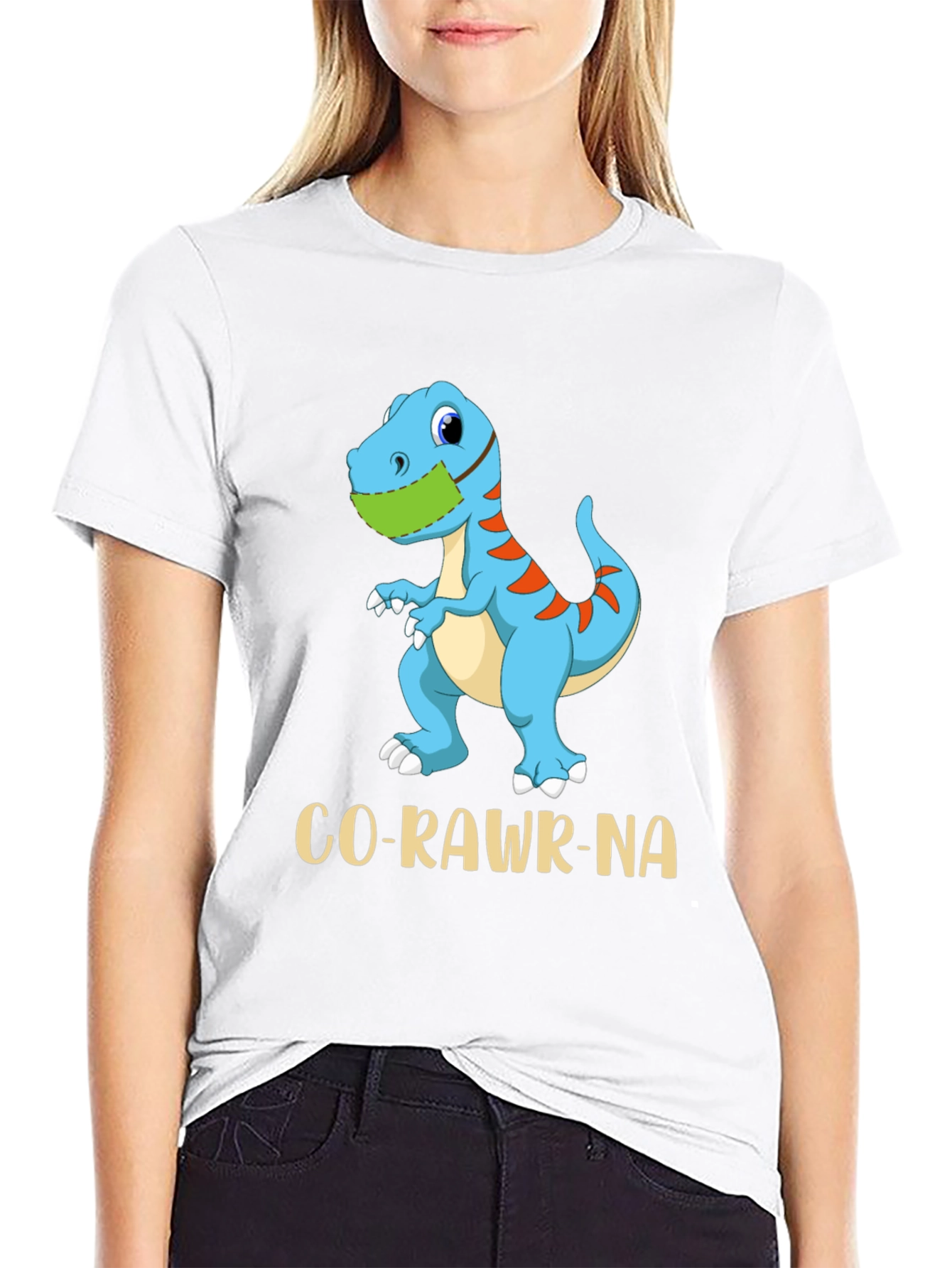 Co-Rawr-Na T-Shirt Dinosaur with Mask