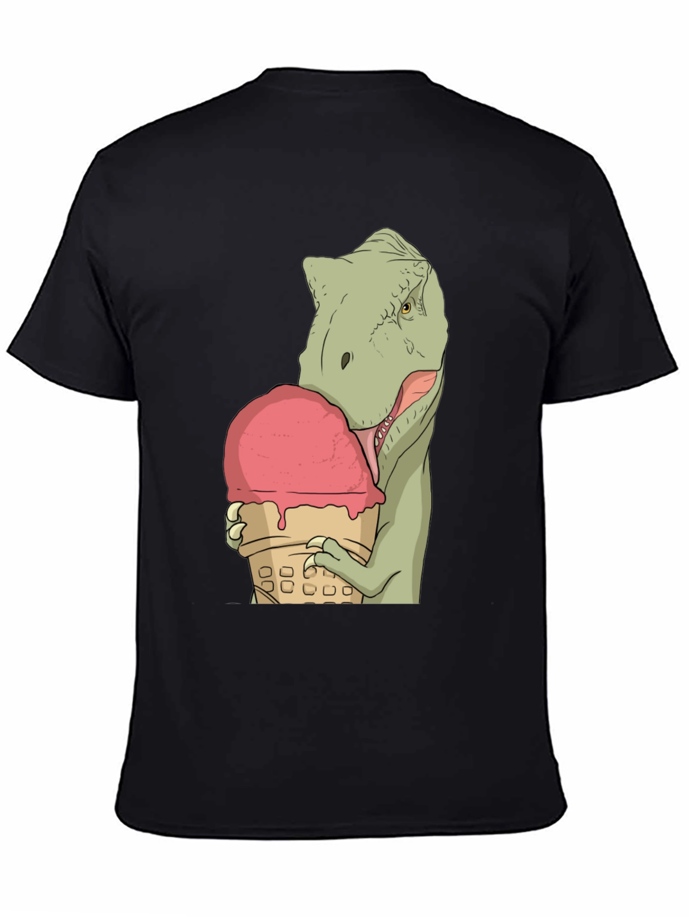 Dino Ice Cream T-Shirt - Black Cotton Unique Design