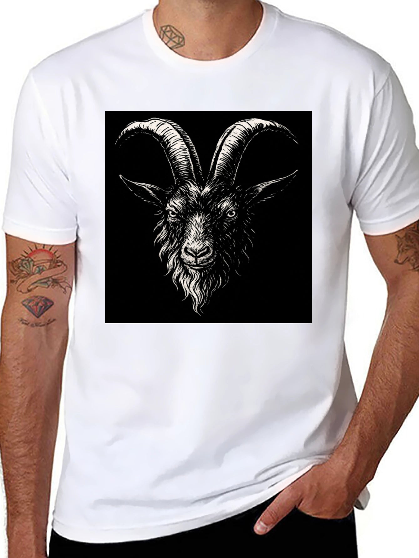 Black Goat Graphic Tee - Unisex Soft Cotton Shirt