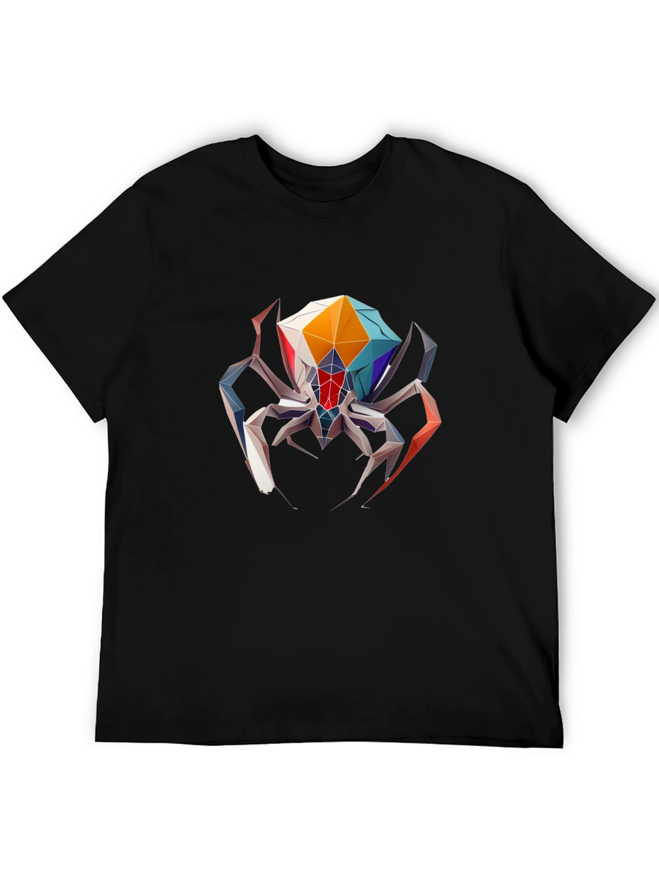 Geometric Spider Graphic Tee - Black