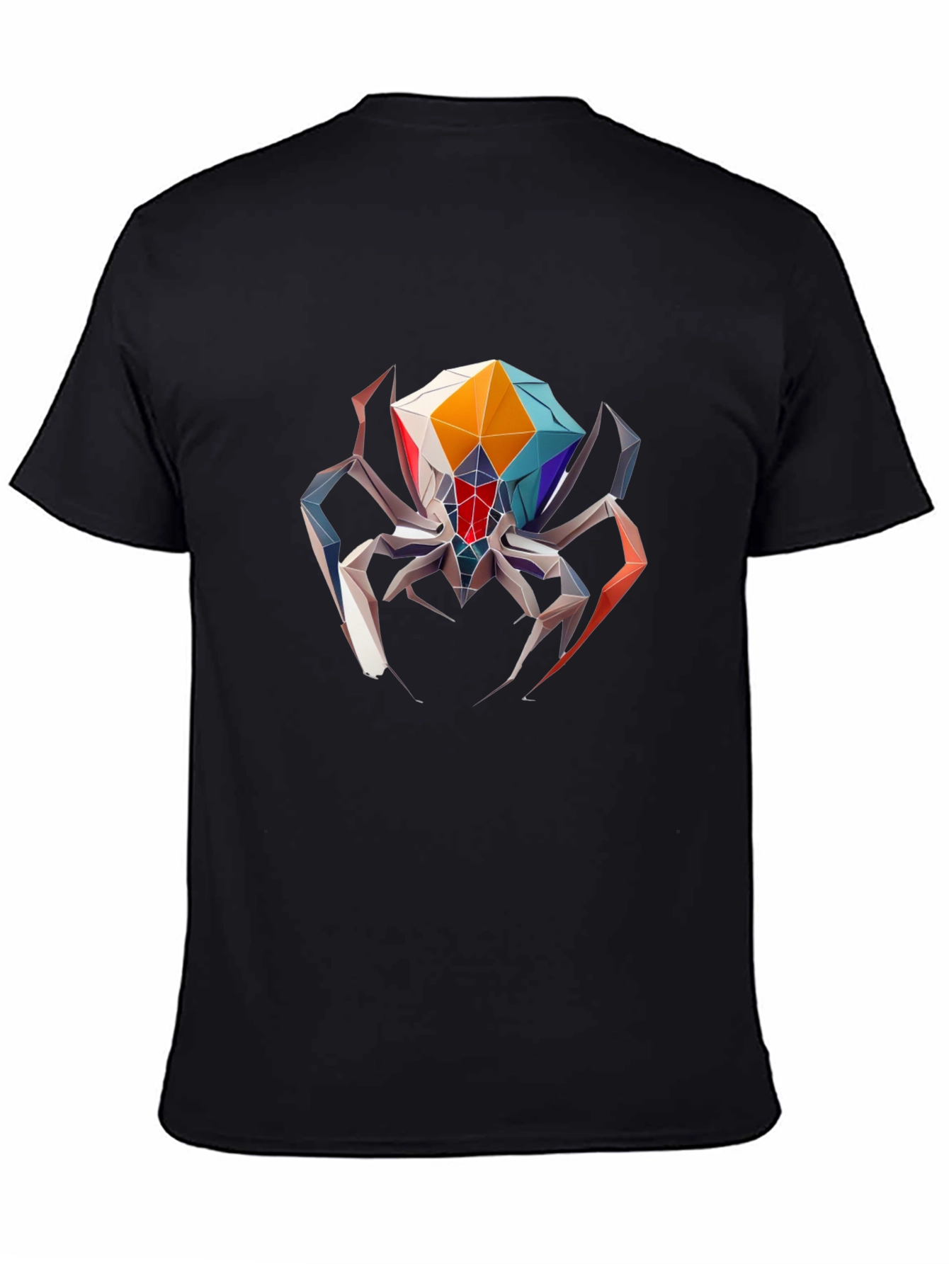Geometric Spider Graphic Tee - Black