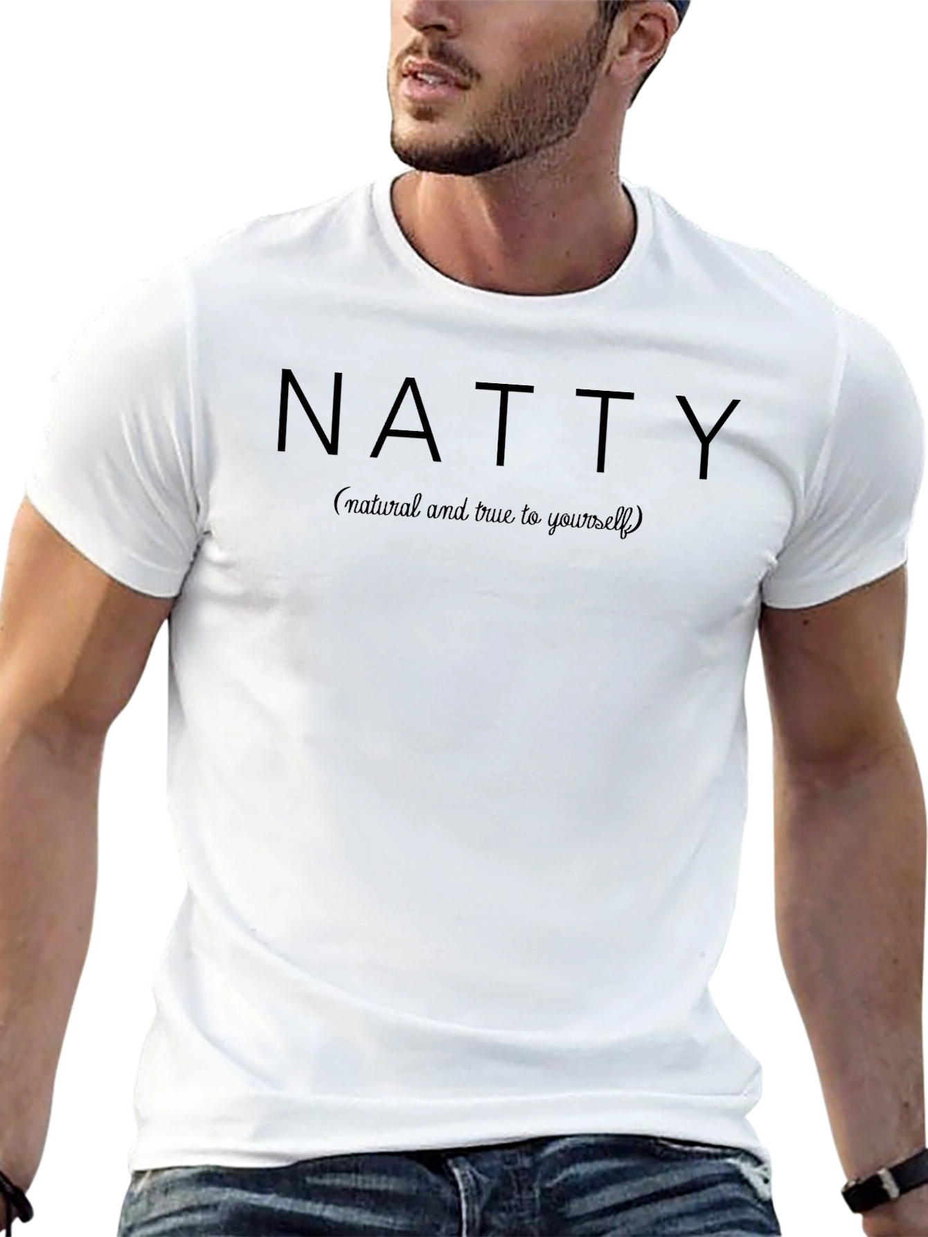 Natty T-Shirt: Natural & True to Yourself Black Tee