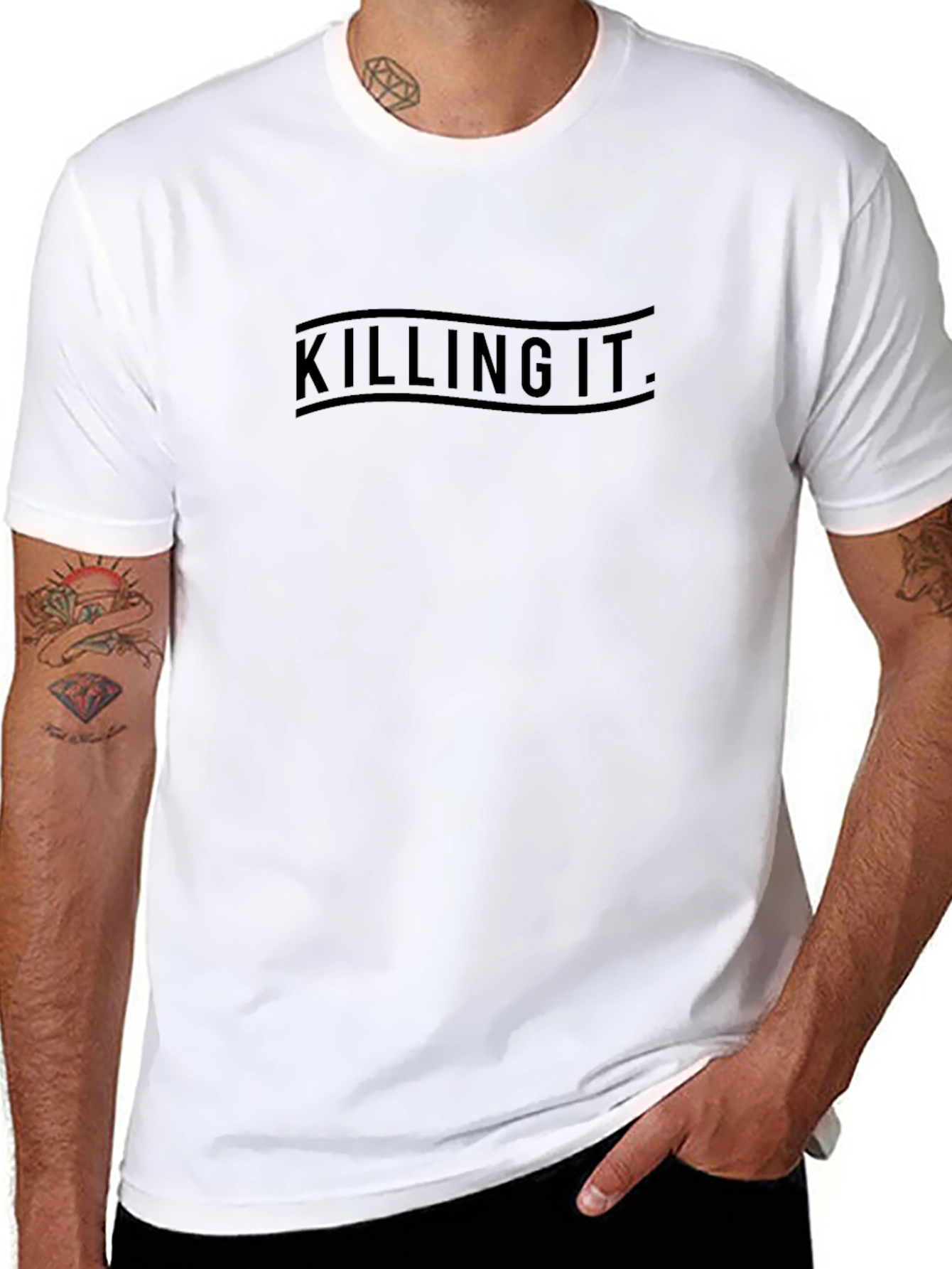Killing It Graphic Tee - Black Crew Neck T-Shirt
