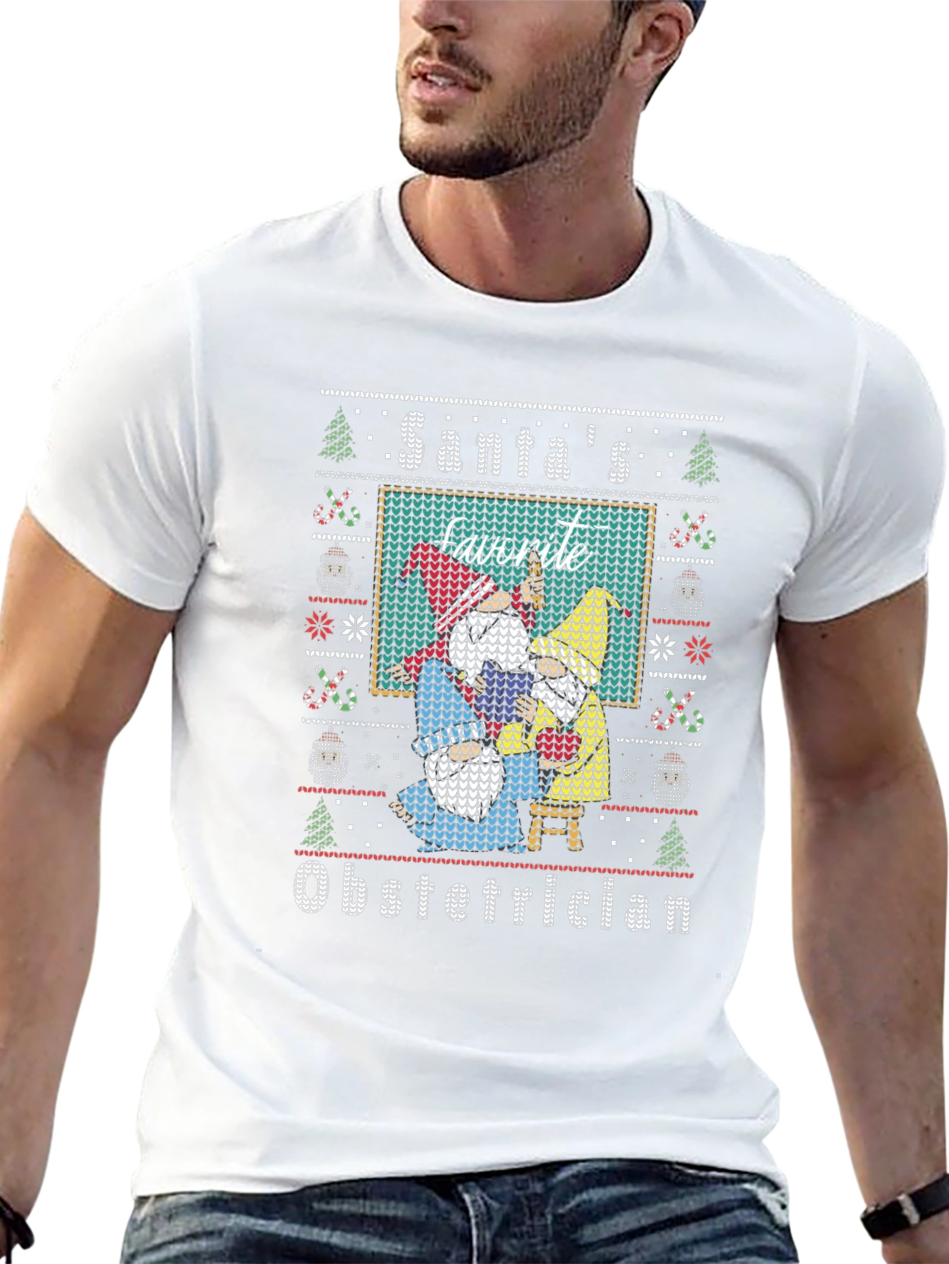 Santas Favorite Obstetrician Ugly Christmas Sweater T-Shirt