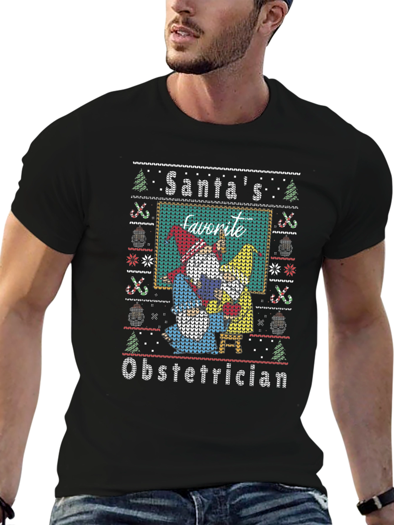 Santas Favorite Obstetrician Ugly Christmas Sweater T-Shirt