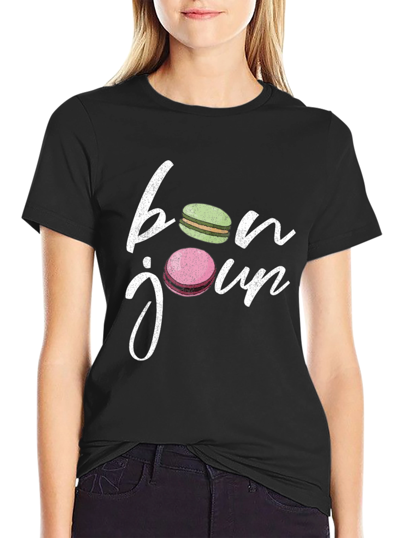 Bonjour Macarons T-Shirt - French Style