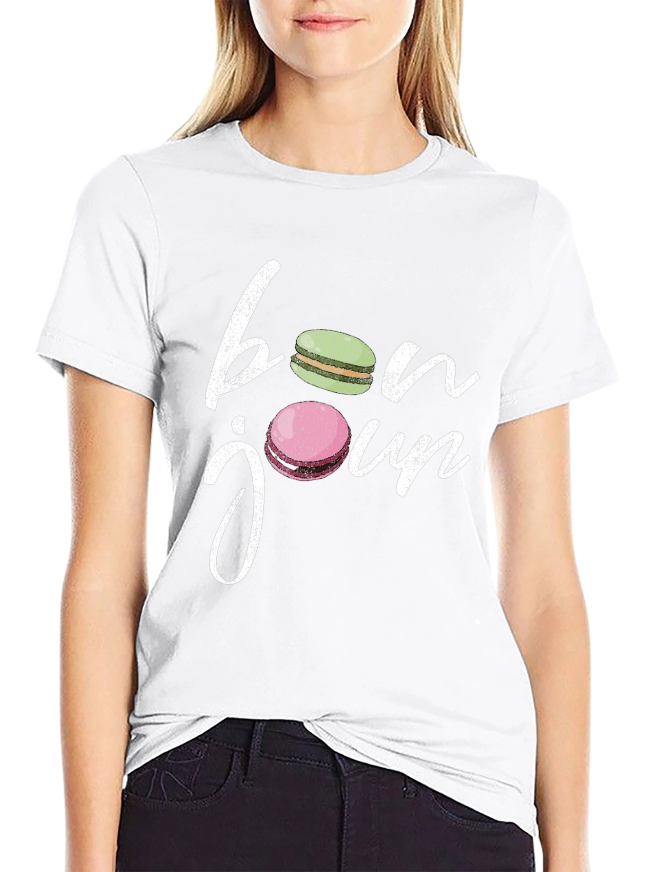 Bonjour Macarons T-Shirt - French Style
