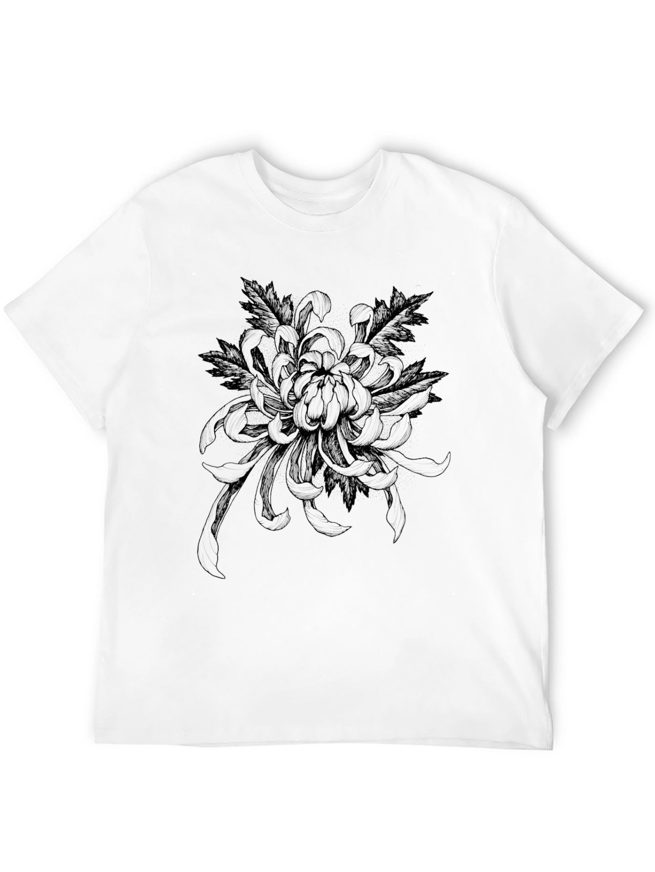 Black Floral Print Crew Neck T-Shirt