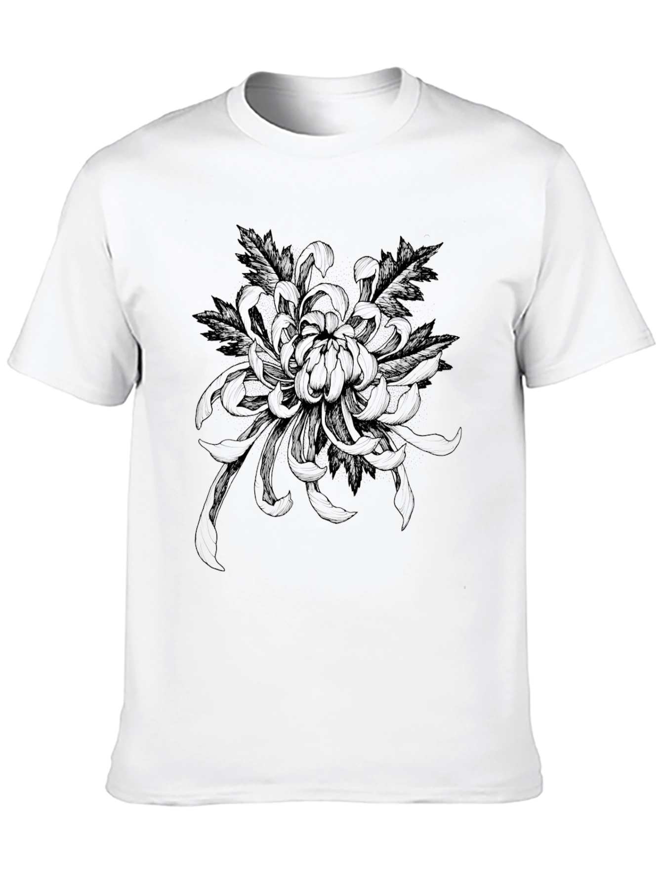 Black Floral Print Crew Neck T-Shirt