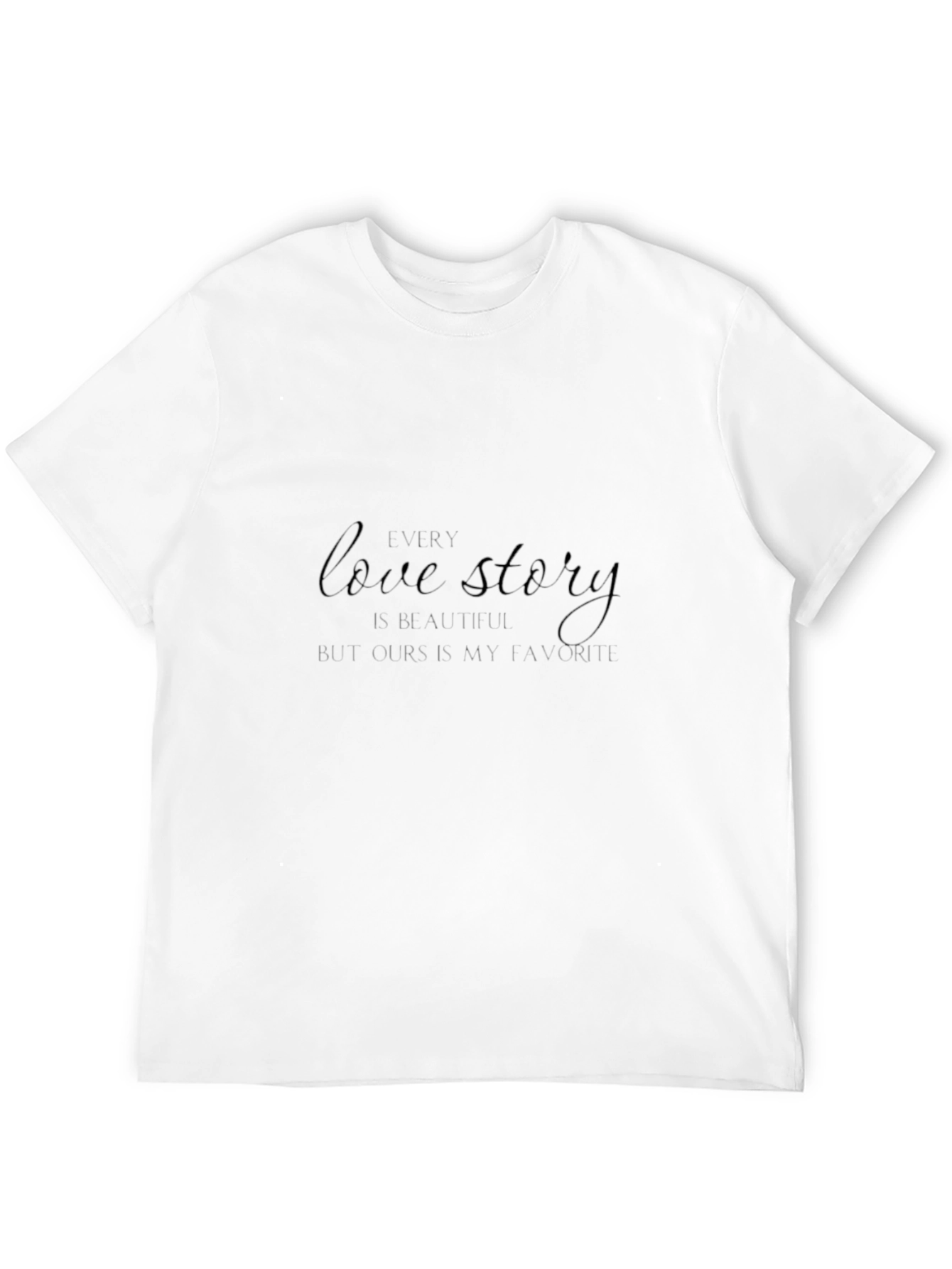 Love Story Graphic Print Black T-Shirt