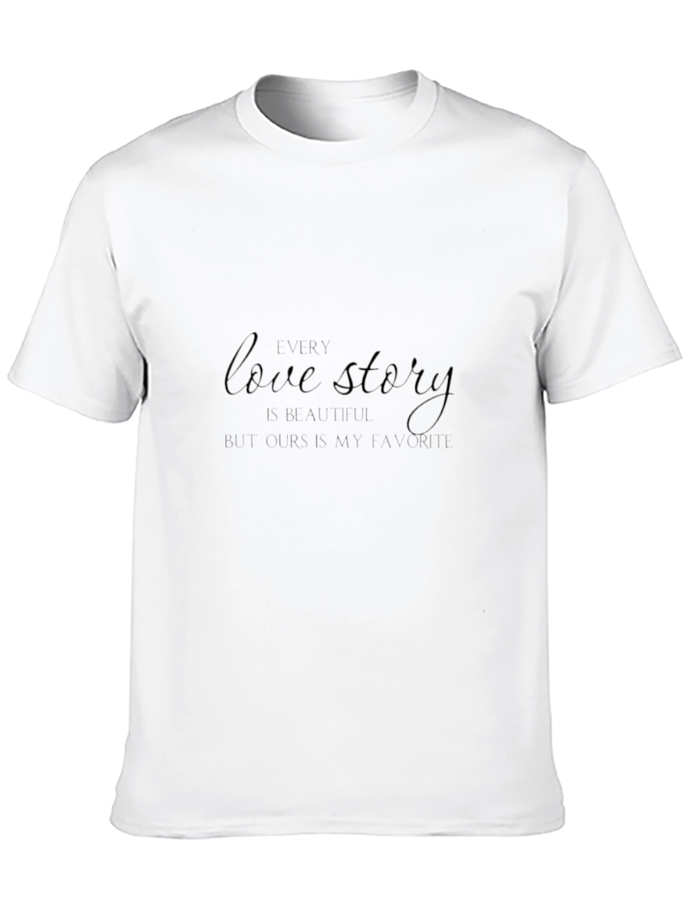 Love Story Graphic Print Black T-Shirt