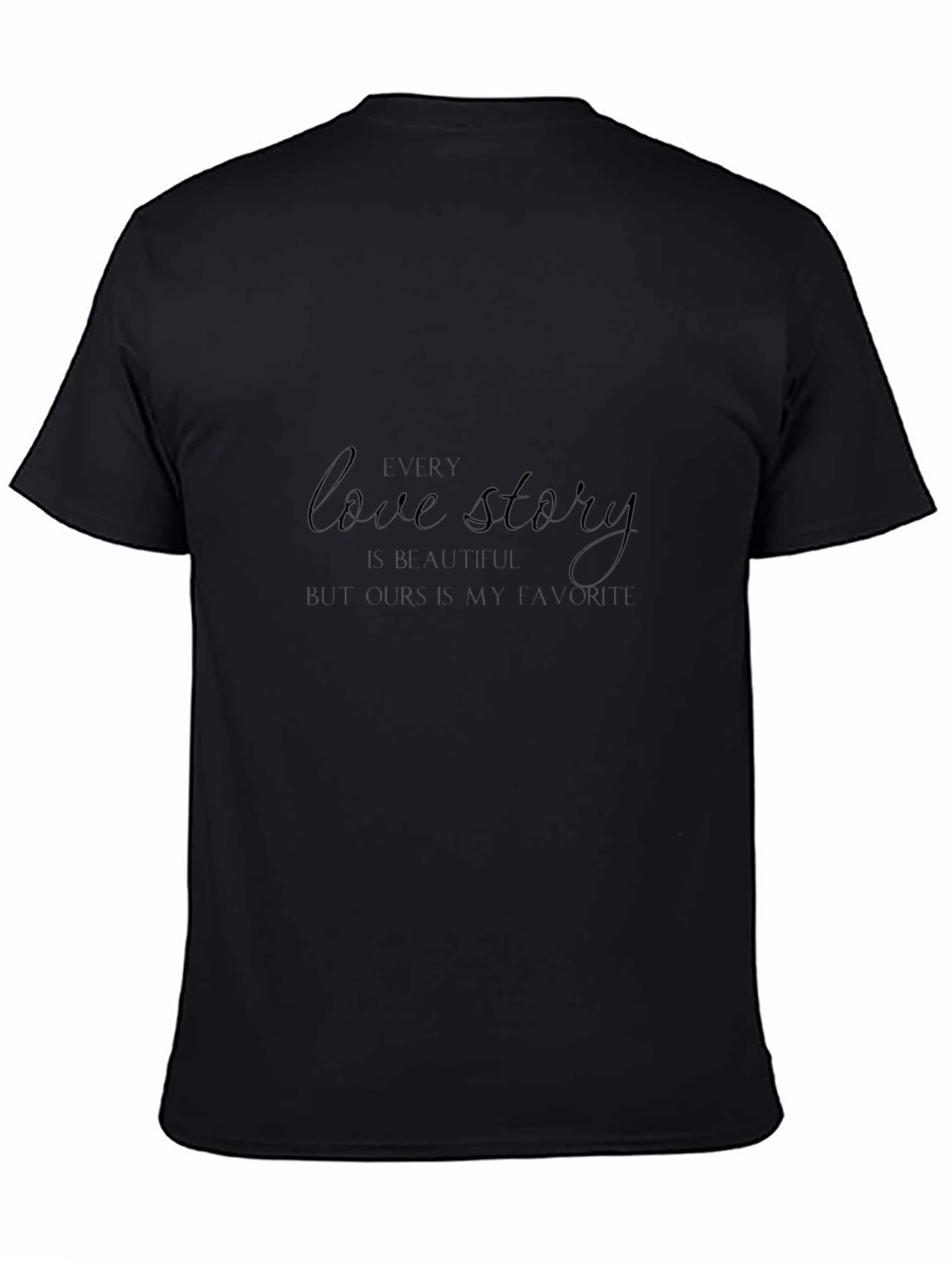 Love Story Graphic Print Black T-Shirt