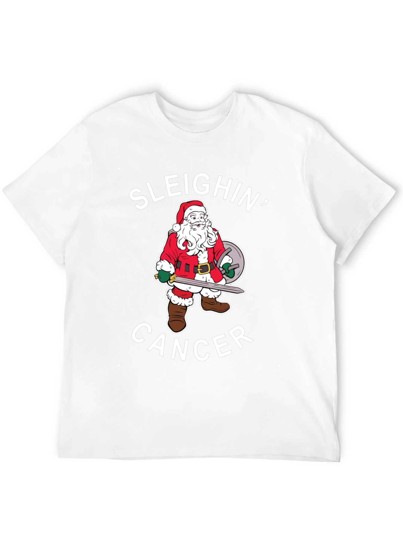 Sleighin Cancer Santa T-Shirt