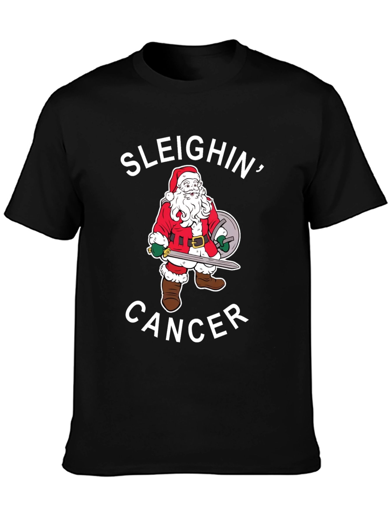 Sleighin Cancer Santa T-Shirt