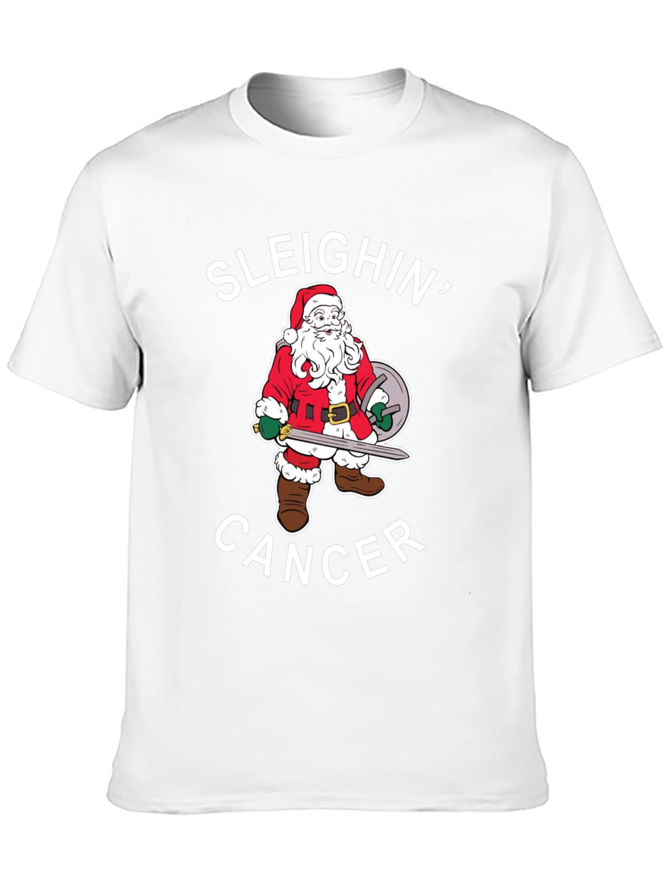 Sleighin Cancer Santa T-Shirt