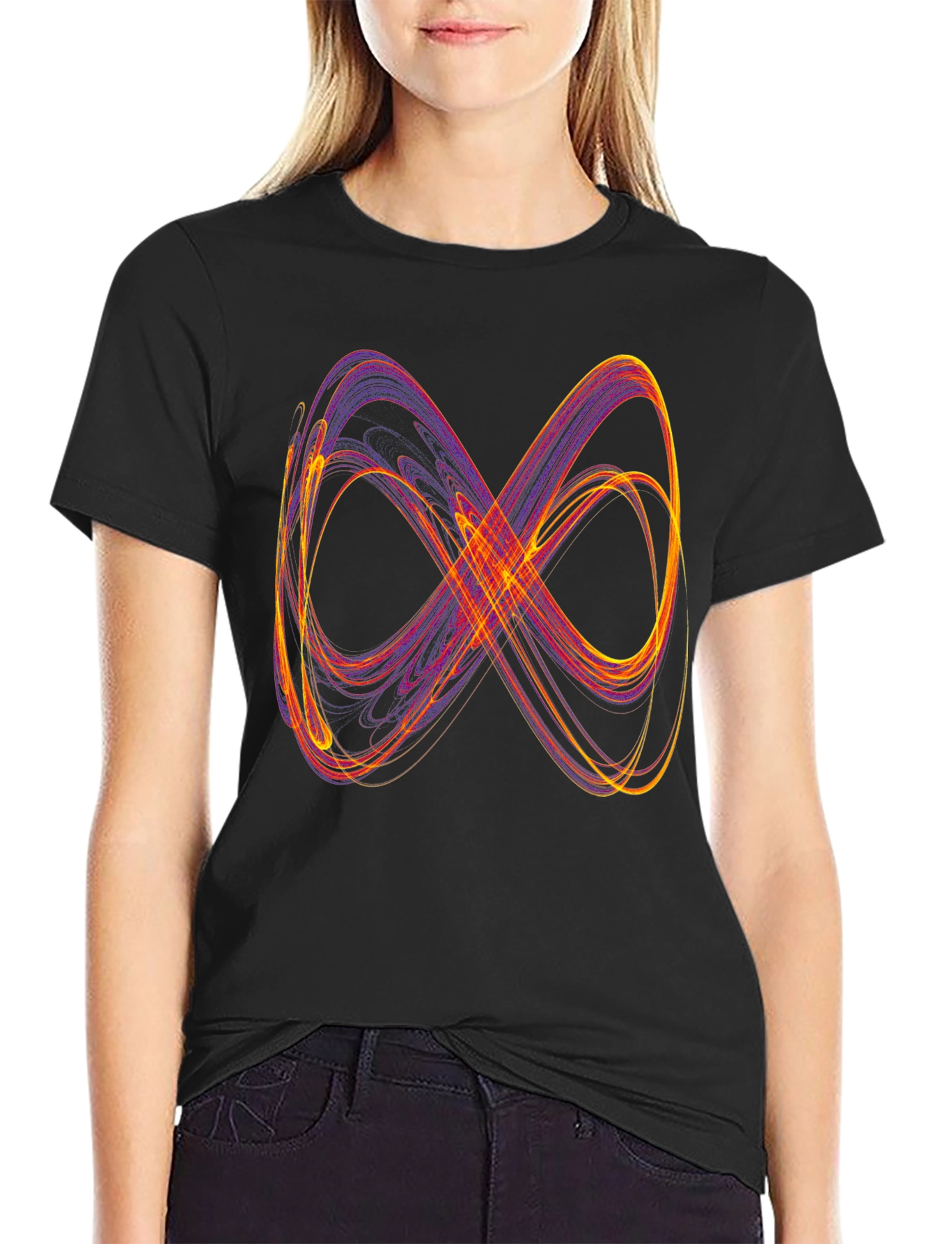 Infinity Symbol Graphic Tee - Soft Black T-Shirt