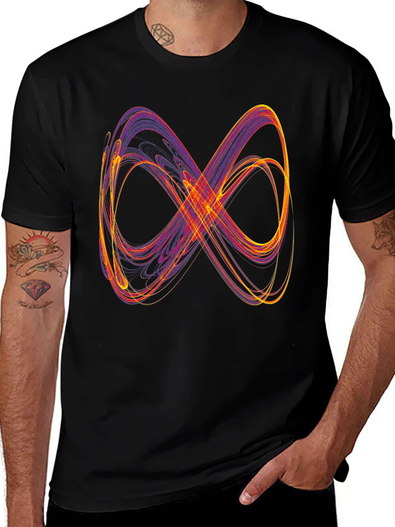 Infinity Symbol Graphic Tee - Soft Black T-Shirt