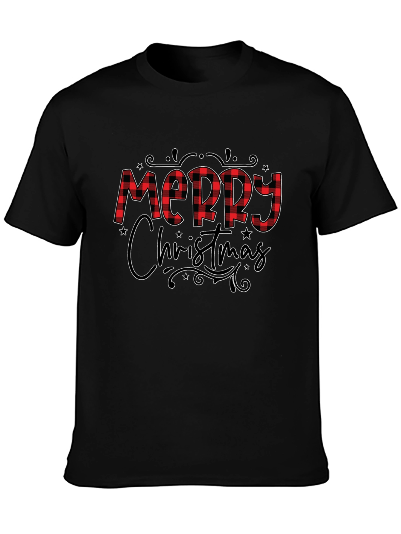 Merry Christmas Plaid Graphic Tee