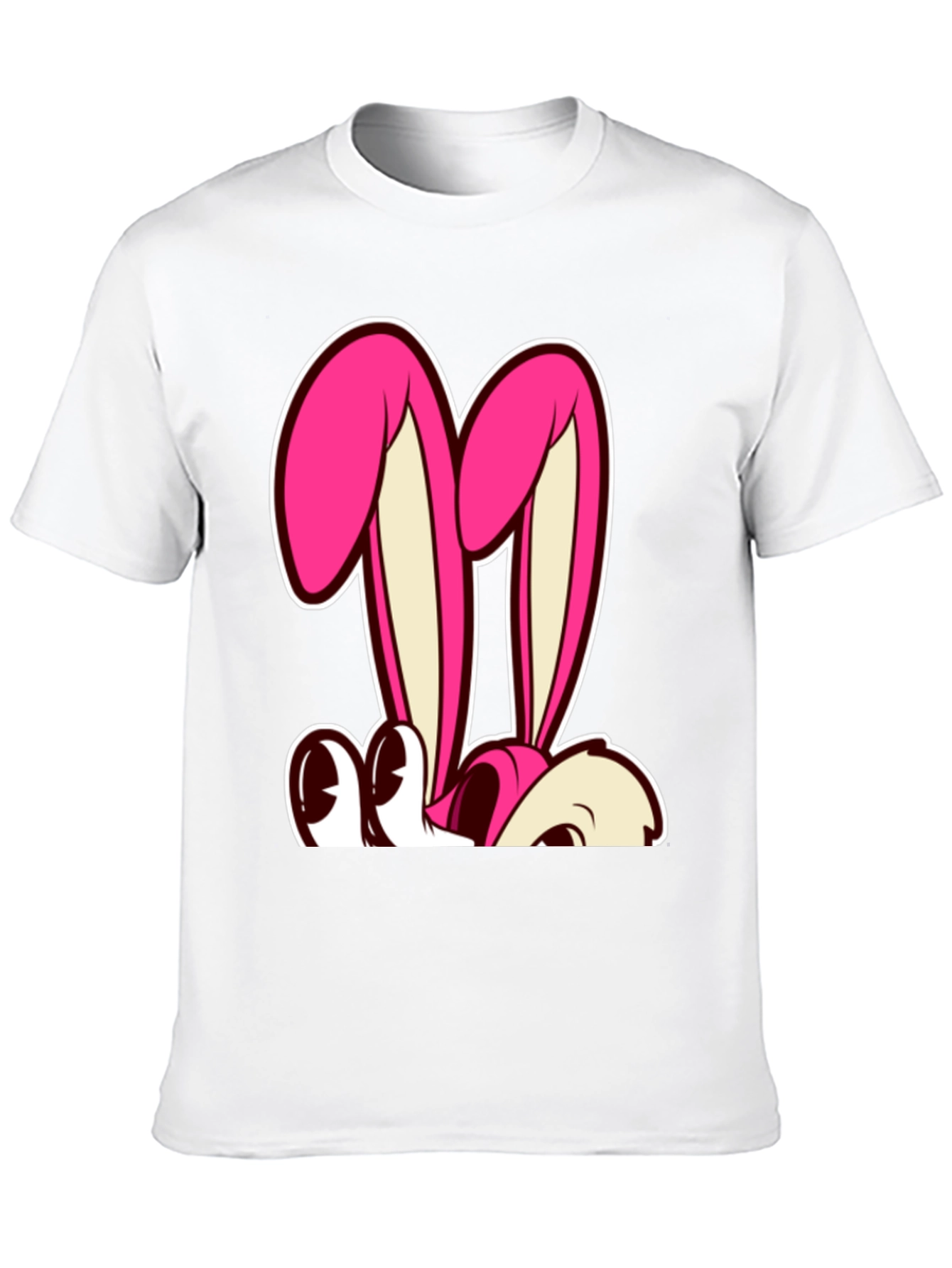 Bunny Graphic Tee - Black Cotton T-Shirt