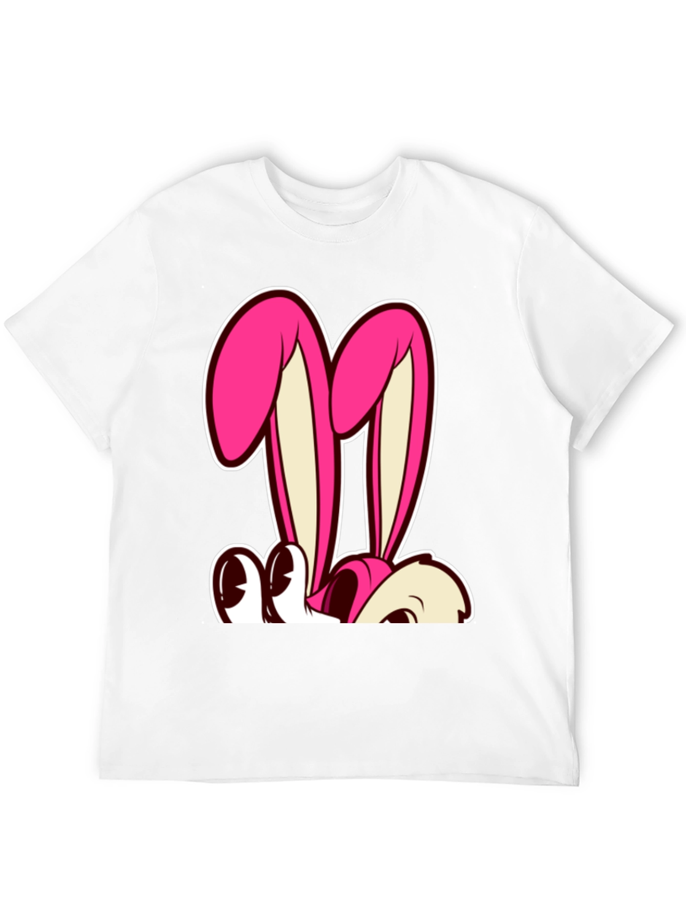 Bunny Graphic Tee - Black Cotton T-Shirt